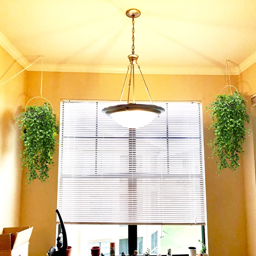 2pcs Artificial Hanging Plants 32-inch Fake Ivy Vine - UV Resistant Outdoor Plastic Greenery for Porch, Patio, Balcony & Home Decor