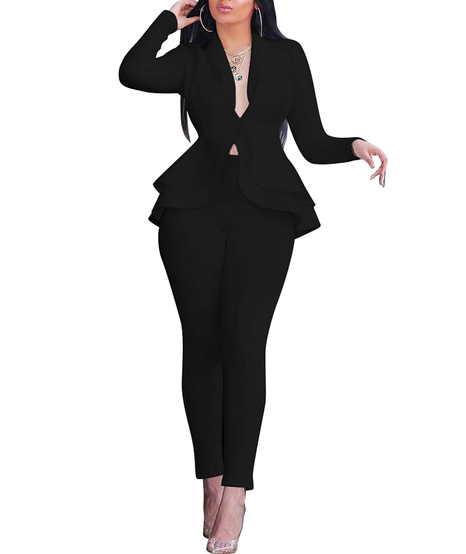 Sexyshine Women's 2-Piece Blazer & Pants Set for Work & Party