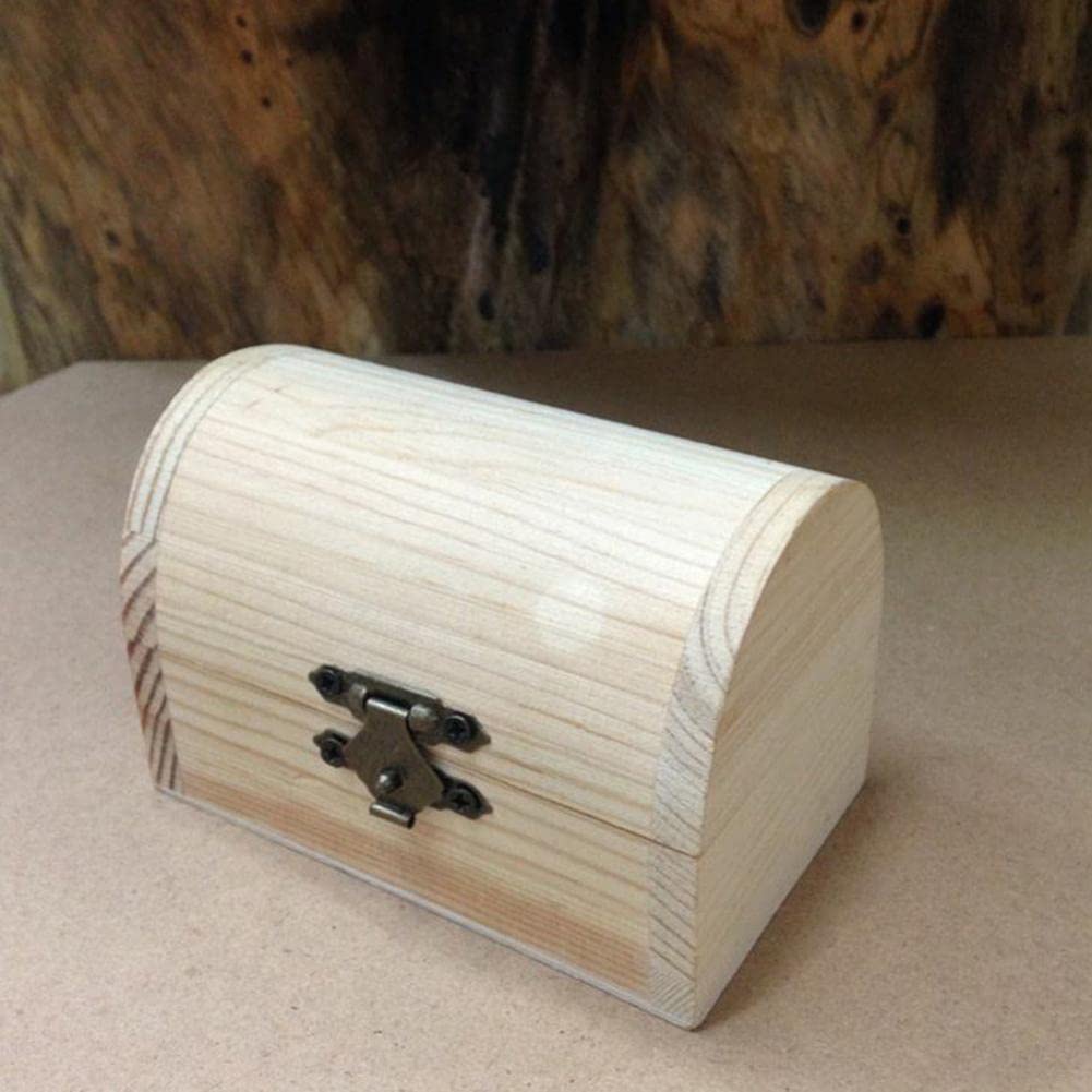 Large Capacity Rectangular Jewelry Box - Handmade Unfinished Wood Multifunctional Trinket Case, Lightweight & Delicate for Tabletop Storage | Perfect for Organizing Necklaces, Rings & Earrings