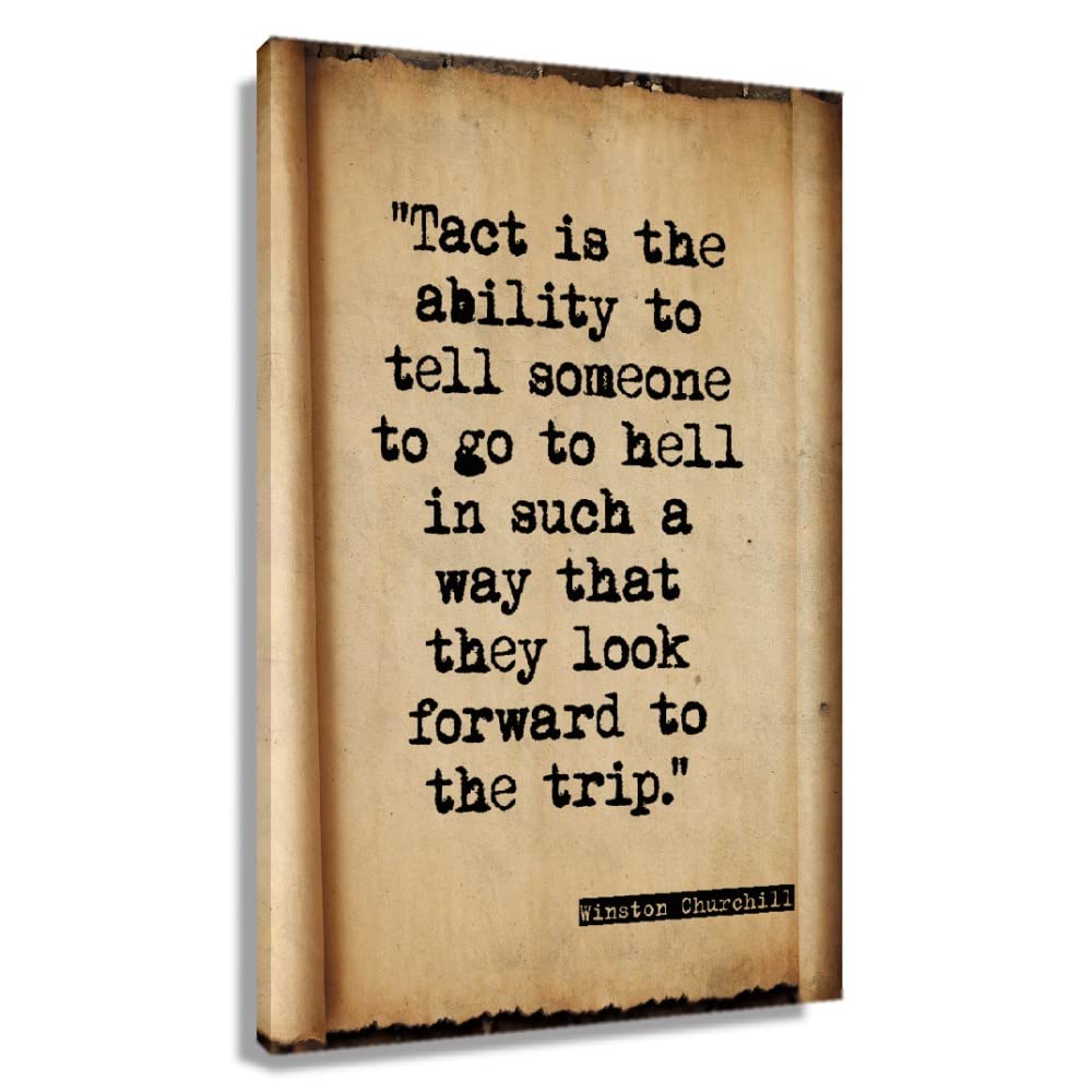Winston Churchill Inspirational Quote Poster - Framed Wall Art for Living Room, Office & Home Decor - Motivational Canvas Print (12x18 inches, 30x45cm) - Perfect for Gifts & Modern Aesthetic Spaces
