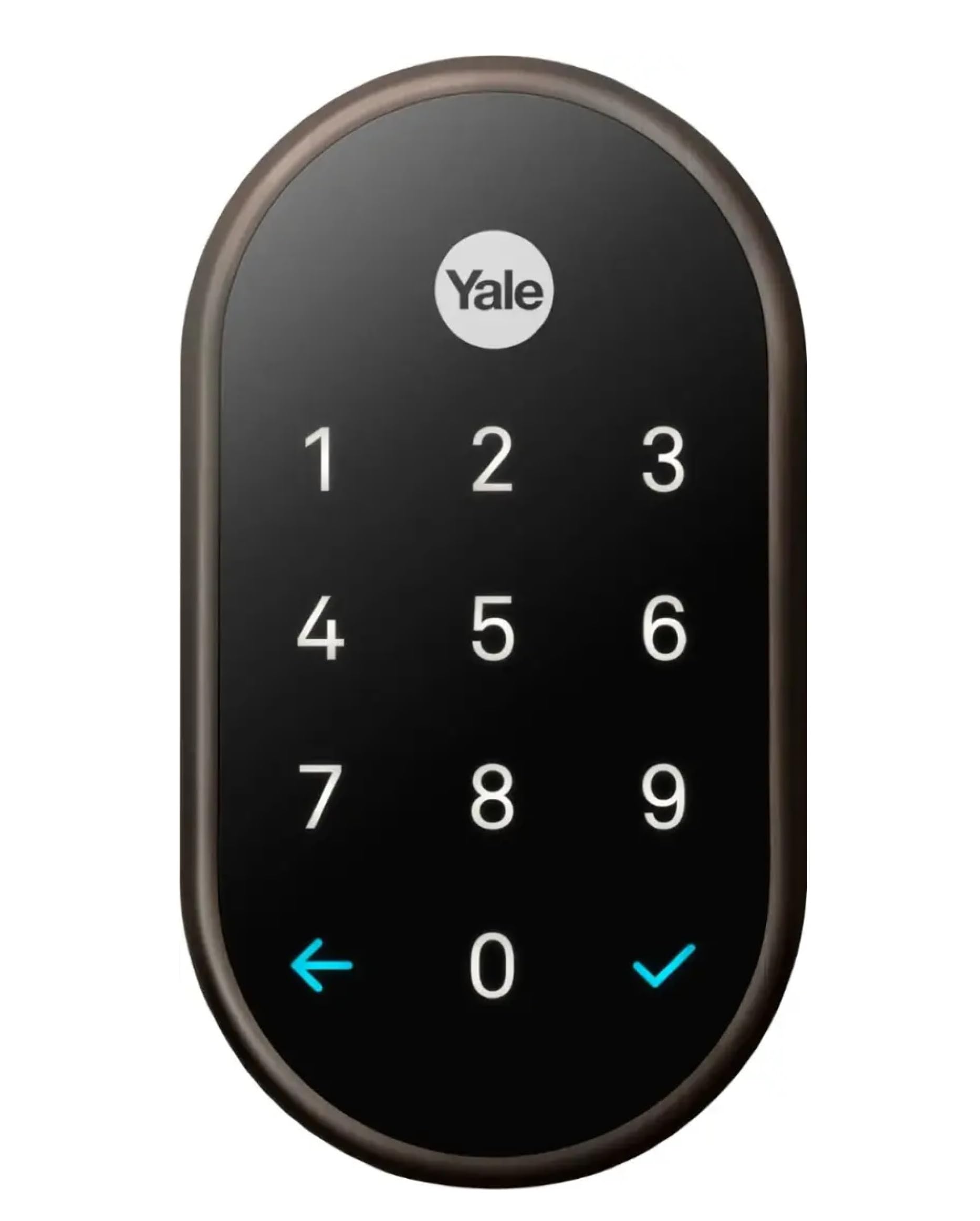 Google Nest x Yale Smart Lock - Keyless Entry Deadbolt with Tamper-Proof Keypad - Oil Rubbed Bronze Finish (Renewed) - Perfect for Home Security & Smart Door Access