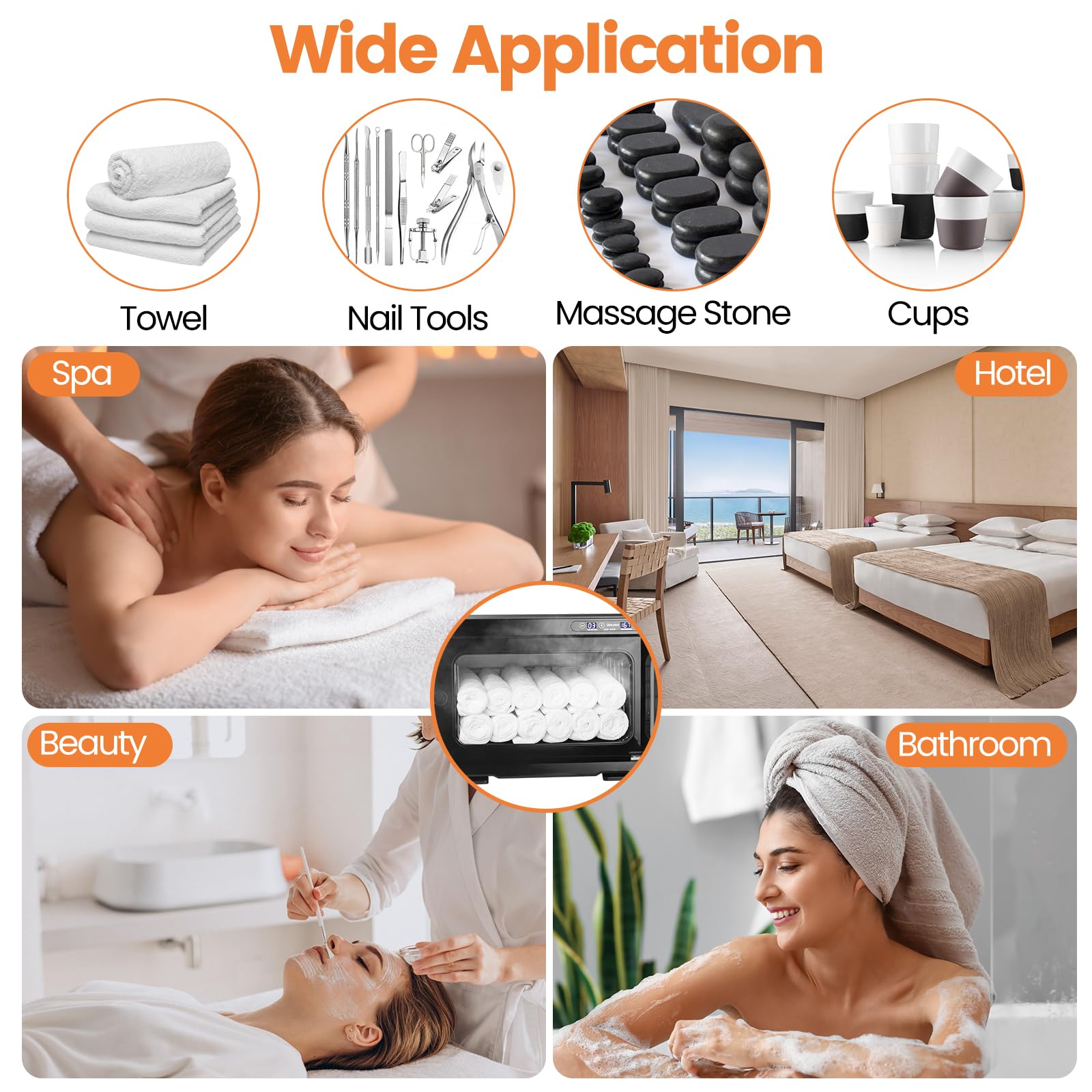 8L Digital Hot Towel Warmer Cabinet - Electric Spa Towel Heater for Home, Salon & Massage - Fast Heating Black Towel Caddy (Perfect for Facial Treatments, Hair Styling & Relaxation Therapy)