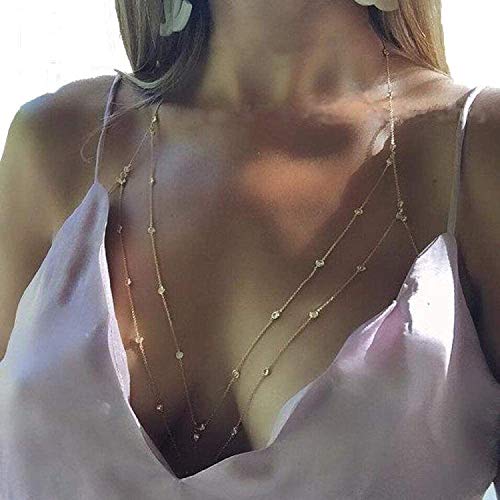 Sexy Crystal Chain Bra - Shiny Luxury Rhinestone Body Jewelry for Women | Beach Party, Bachelorette & Festival Accessories