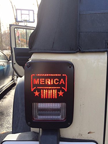 Black Tail Light Covers for Jeep JK Wrangler - State of Florida Design - Set of 2 - Upgrade Your Off-Road Vehicle's Style & Protection for Adventure Driving