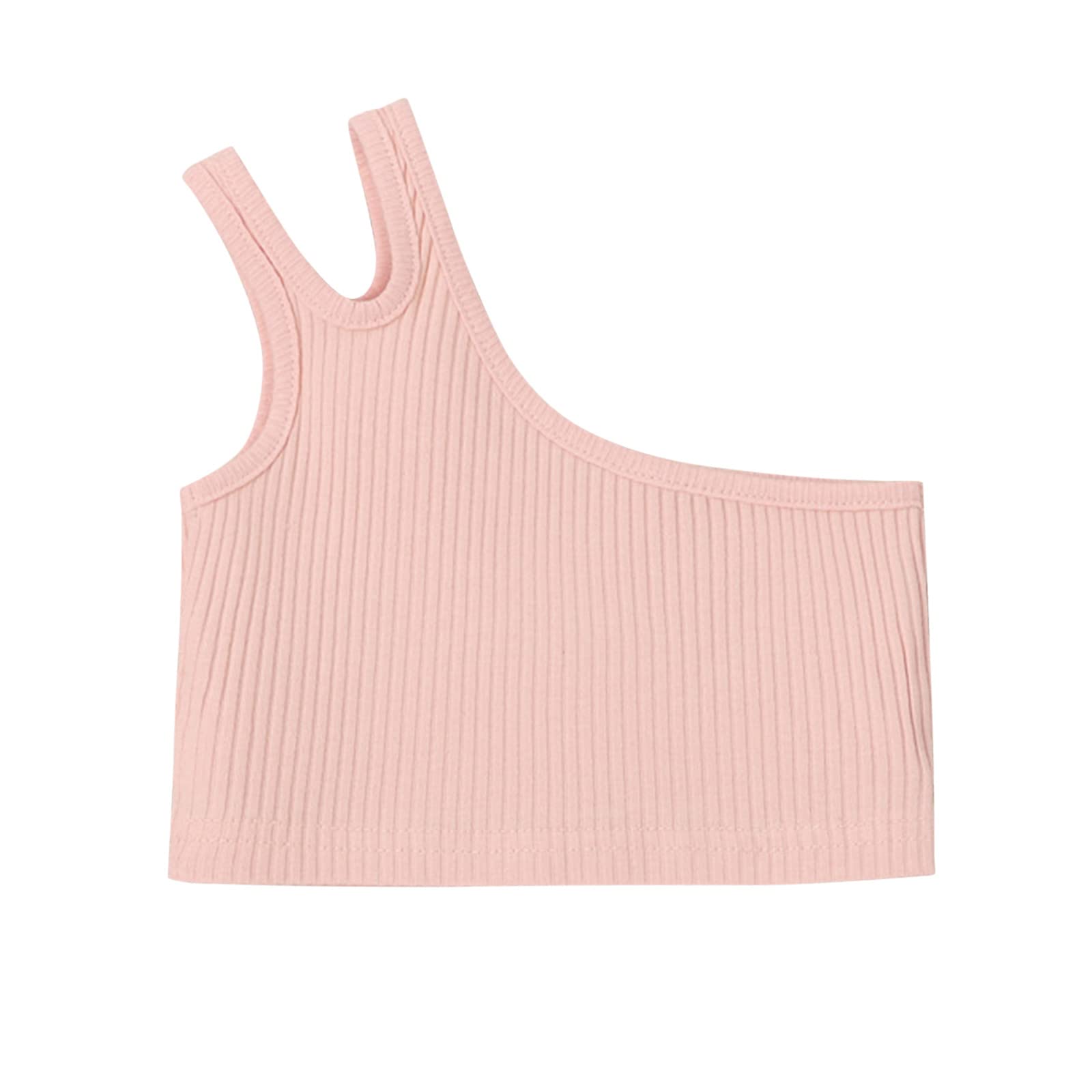 Girls Athletic Dance Tank Top - One Shoulder Racerback Tie Dye Crop Top for Toddler & Kids | Perfect for Dance Classes, Gymnastics & Summer Play