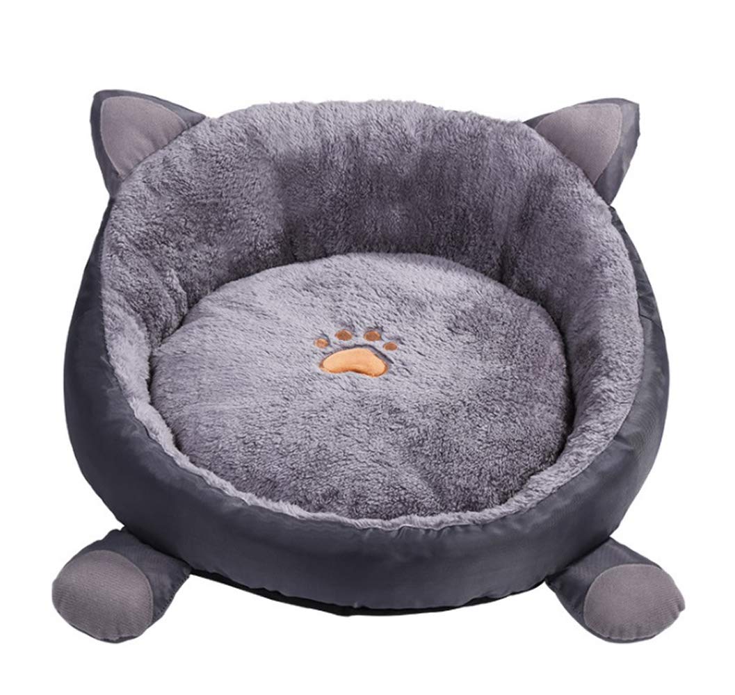 **Round Washable Plush Pet Bed for Cats & Small Dogs - Soft Detachable Cat Basket & Cushion for Cozy Napping & Indoor Comfort**