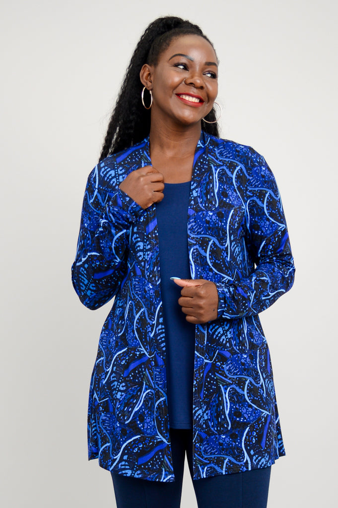 Chopra Jacket - Ancient Dot Bamboo Fabric - Lightweight & Comfortable for Yoga, Meditation & Outdoor Activities - Final Sale