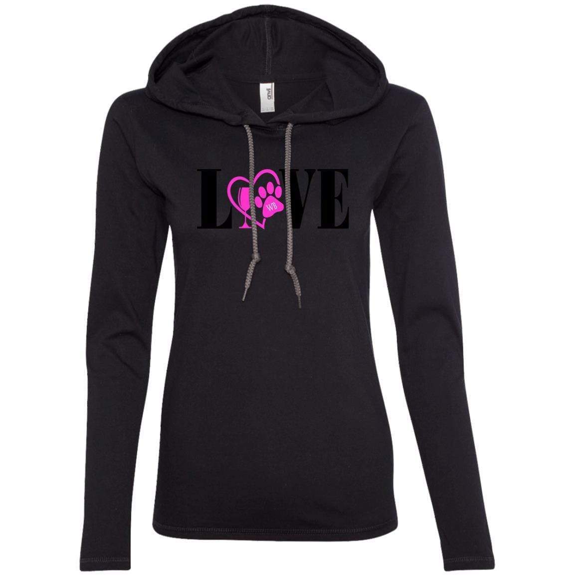 WineyBitches.co Women's Long Sleeve T-Shirt Hoodie - Cozy Pullover for Casual Wear, Lounge & Outings