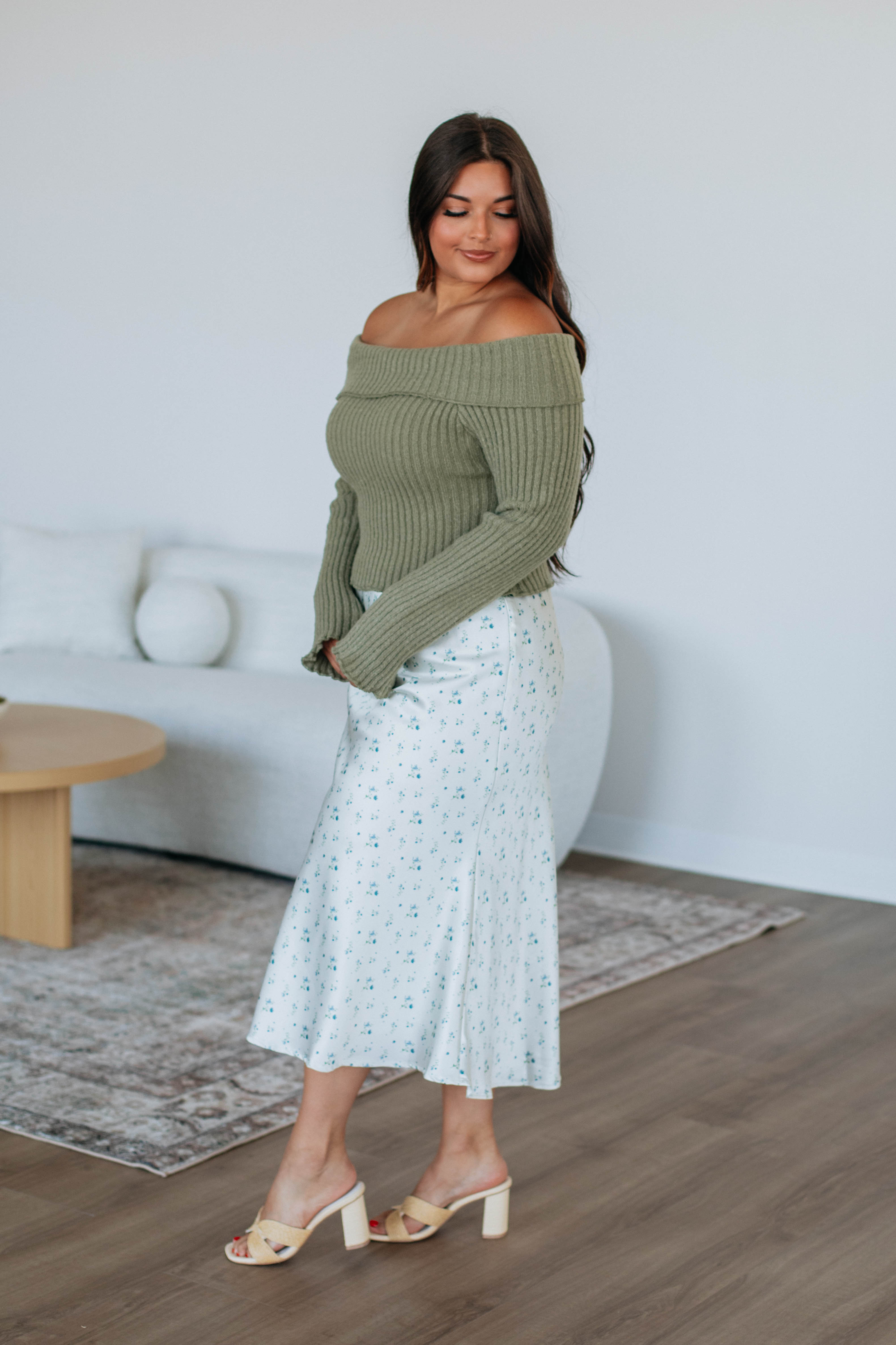 Denalia Floral Skirt for Women - Elegant Floral Print A-Line Skirt with Elastic Waistband | Perfect for Summer, Beach, Vacation & Casual Outfits