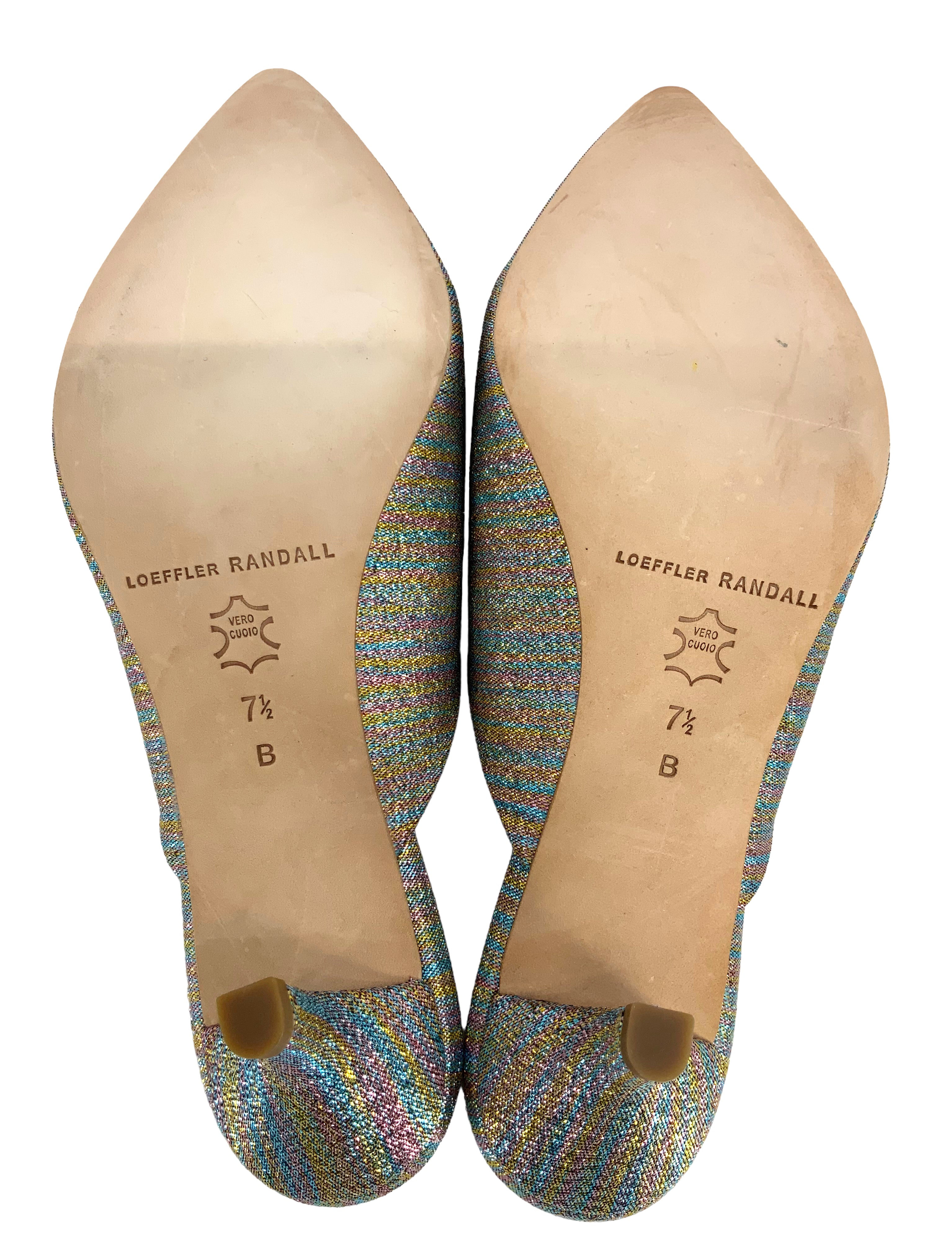 Loeffler Randall Juno Metallic Kitten Heel Mules - Women's Size 7.5 | Elegant Slip-On Shoes for Parties, Weddings & Office Wear