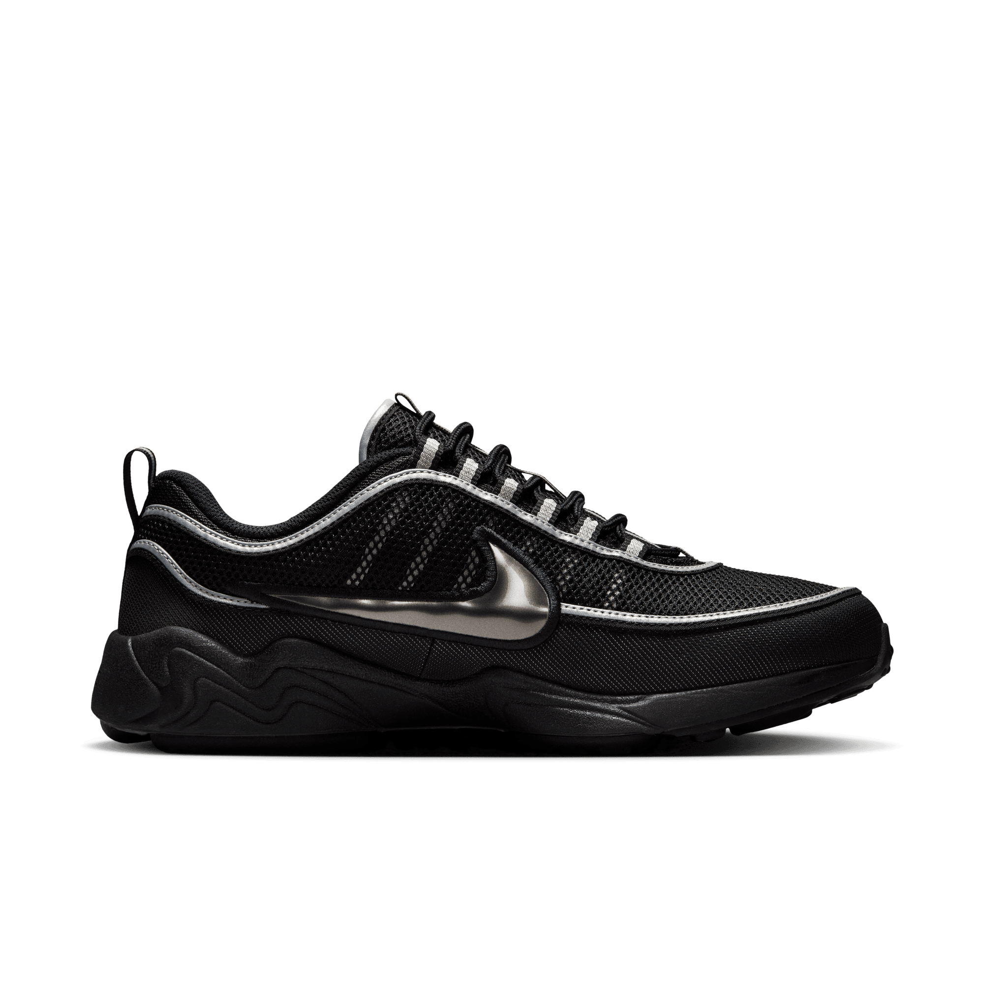 Nike Air Zoom Spiridon Running Shoes - Black/Metallic Silver for Men | Lightweight & Cushioned for Training, Jogging & Gym Workouts
