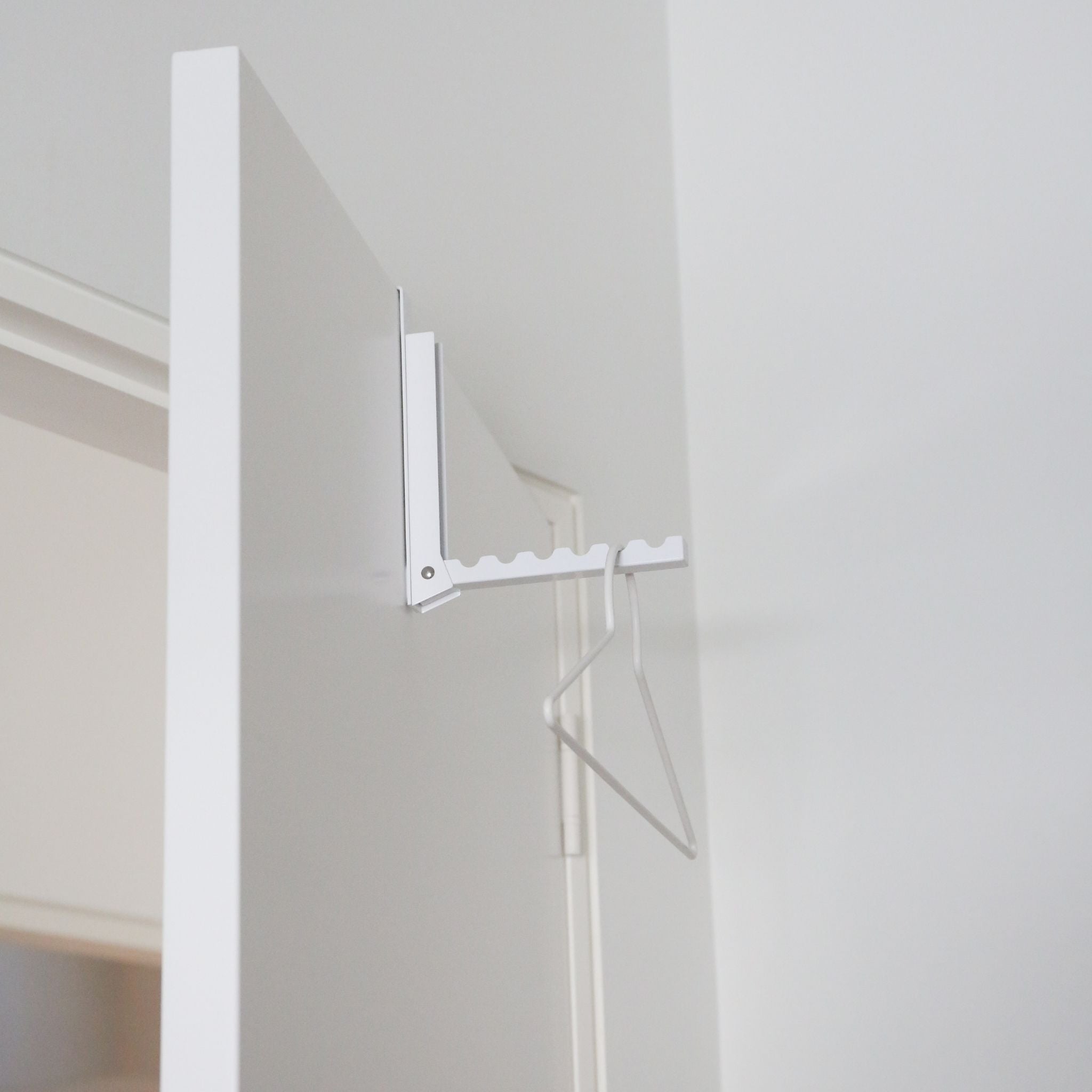 YAMAZAKI Over the Door Storage Organizer - White Space Saving Hanger Rack for Closet, Bathroom & Bedroom Organization