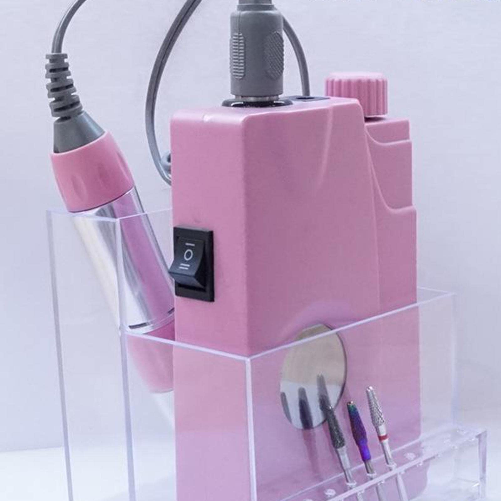 LOSA 3 Row 10 Hole Nail Drill Bit Holder - Clear Purple Acrylic Manicure Tool Organizer for Nail Salon & Home Nail Art Storage | Perfect for Nail Technicians & DIY Enthusiasts