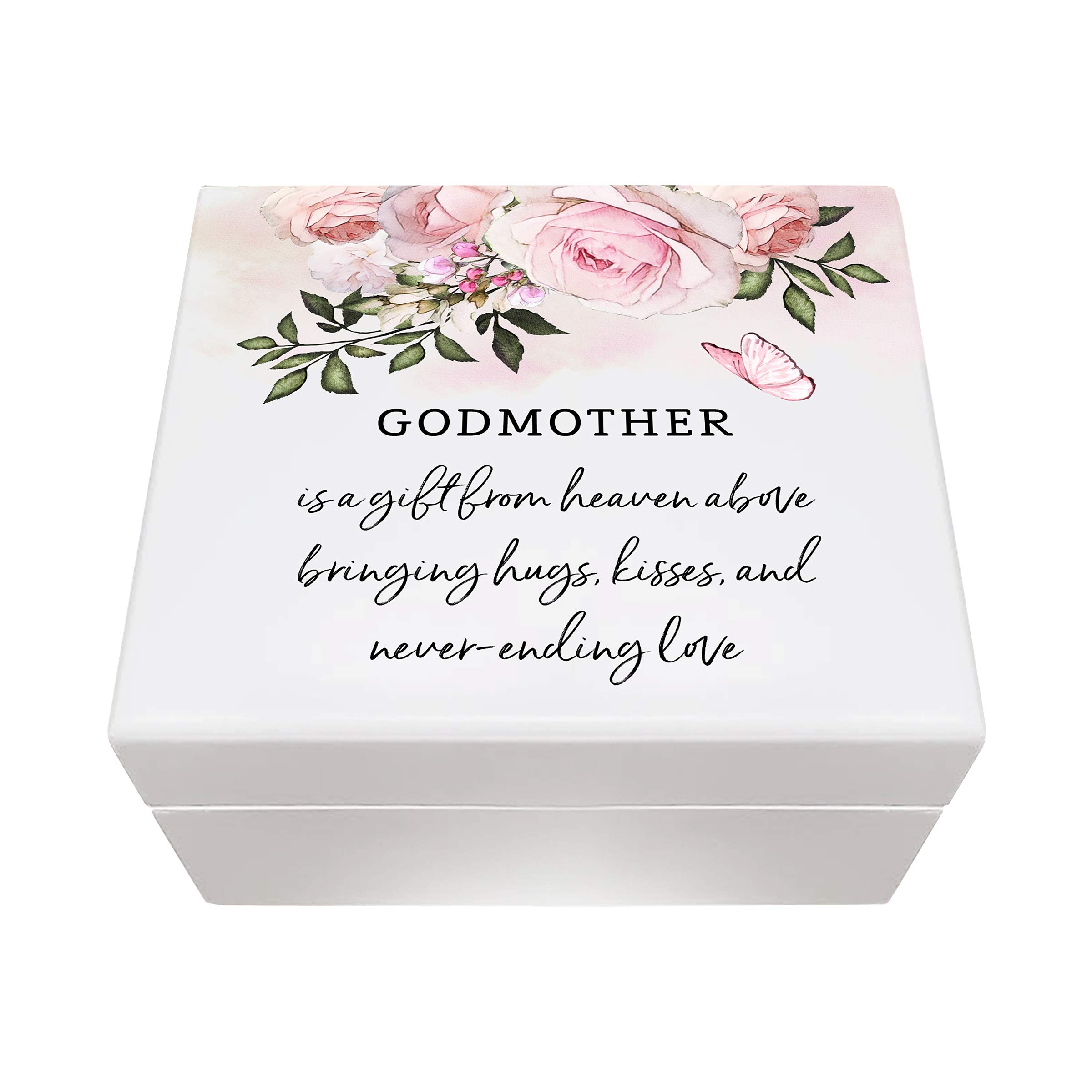 Personalized Baptism & First Holy Communion Jewelry Box - Engraved Keepsake Gift for Godparents, Godson, Goddaughter - Elegant Jewelry Storage Box for Religious Milestones - Perfect Baptism Gift, Christening Present & Communion Keepsake (A Gift From Heaven)