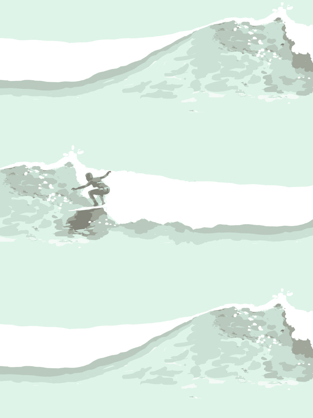 Janet Rides Wallpaper by Lingua Franca - Mint Green Aesthetic Wall Decor for Bedroom, Living Room & Office
