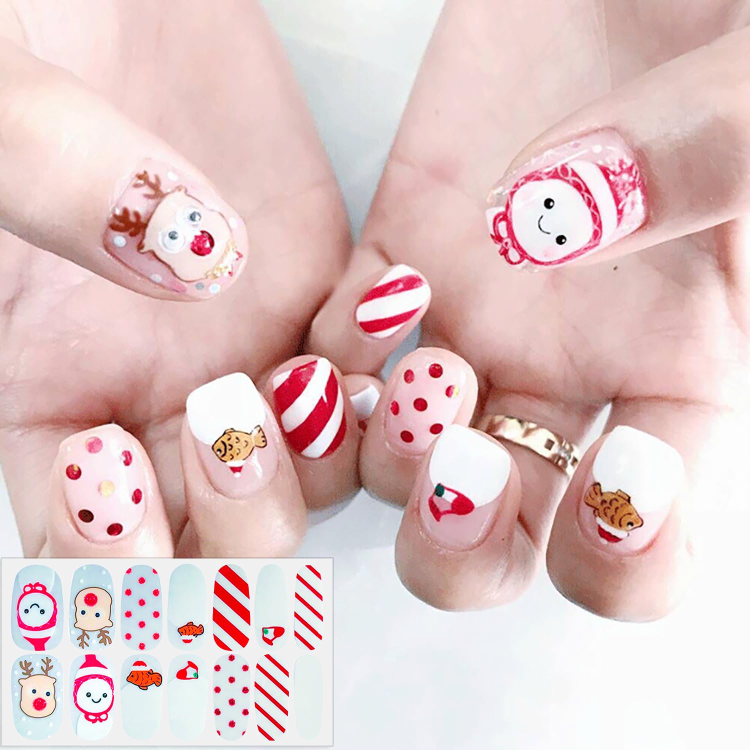 6 Sheets Christmas Nail Polish Strips - Self Adhesive Nail Wraps for Women | Holiday Nail Art Stickers with Nail File | Perfect for Party, Gift & Festive Manicure