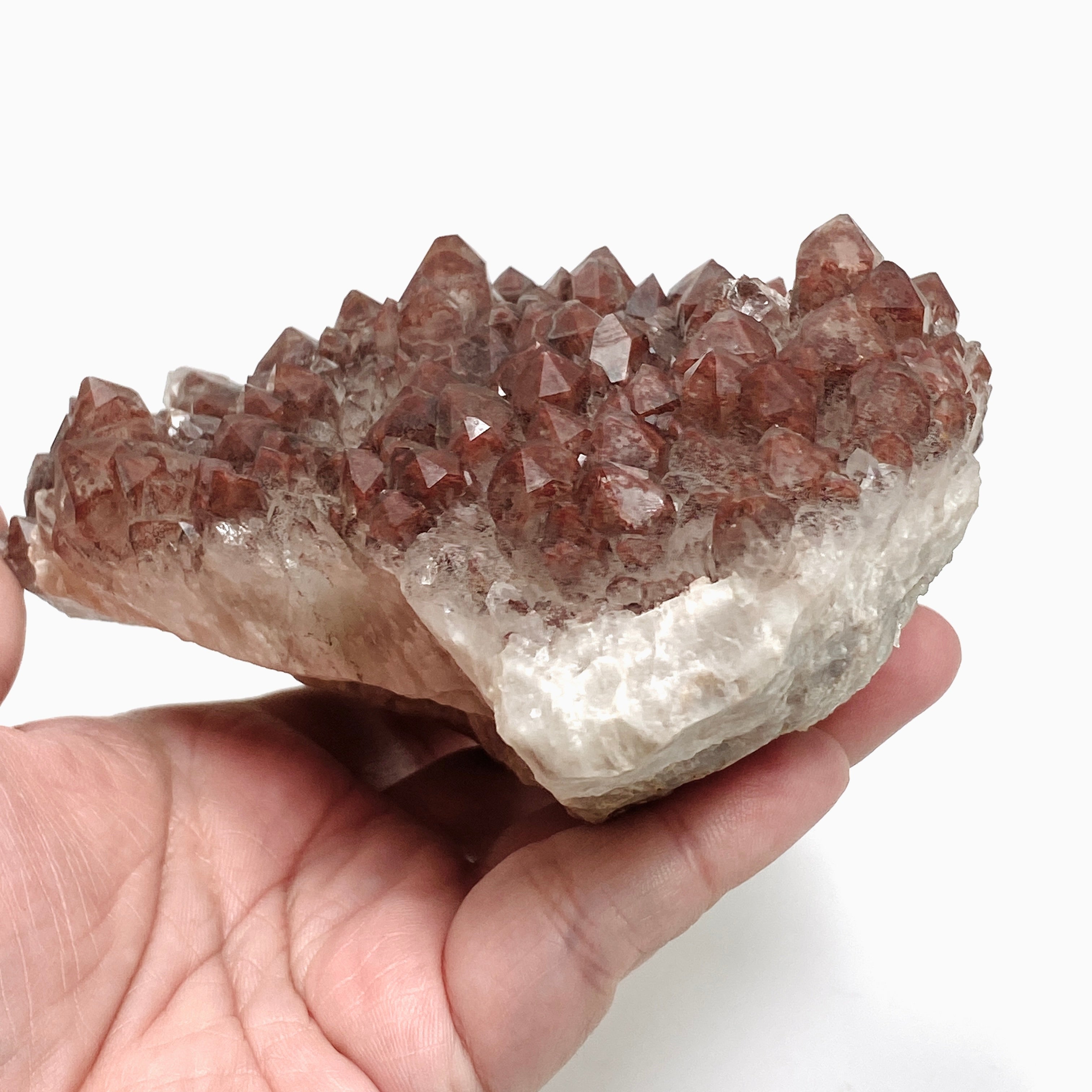 Natural Red Hematite Phantom Quartz Crystal Cluster from Zambia - CR3721 | Healing Stone for Meditation, Energy Work & Home Decor