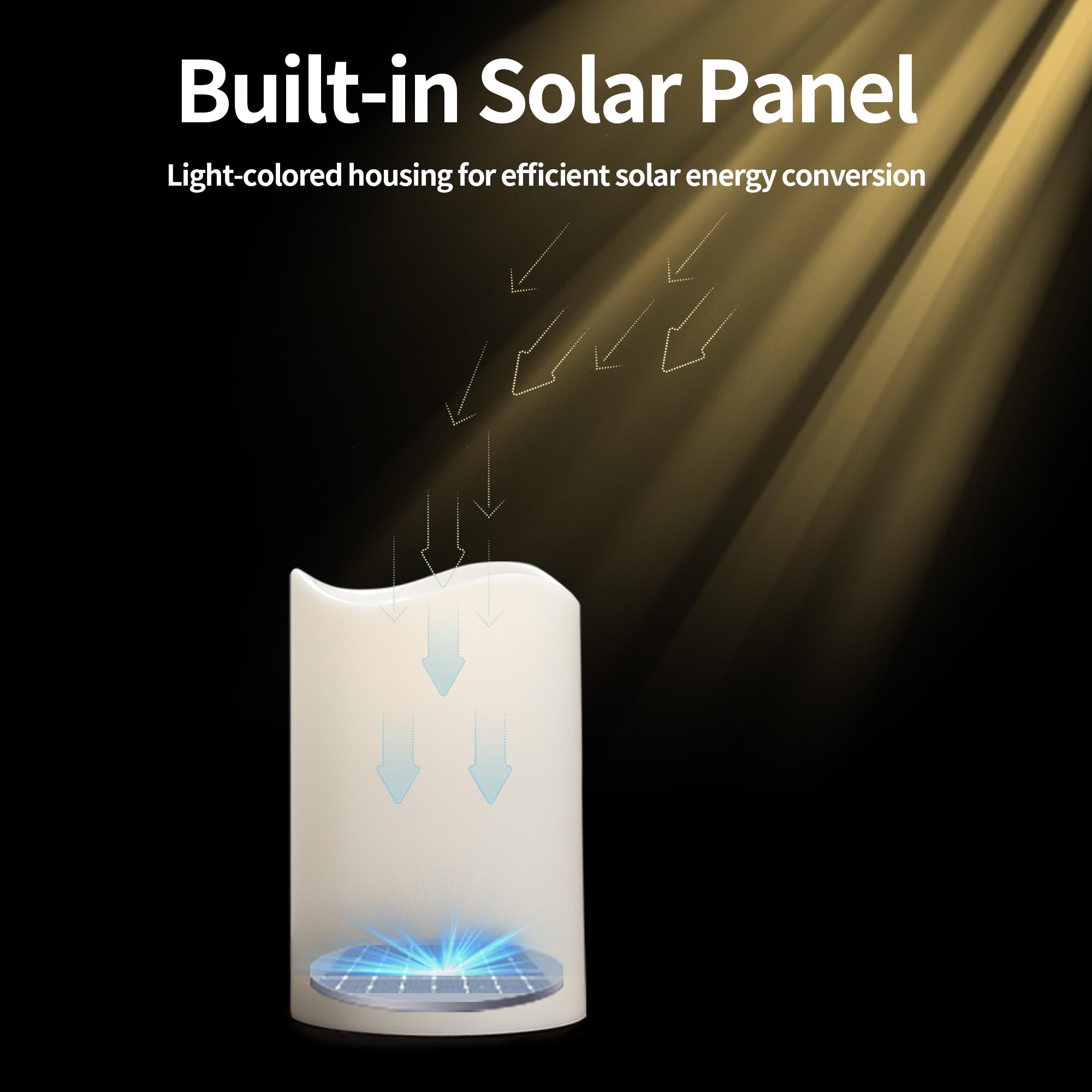 Solar Powered LED Flameless Candles - Waterproof Outdoor Decorative Pillar Candles with Dusk-to-Dawn Sensor (3