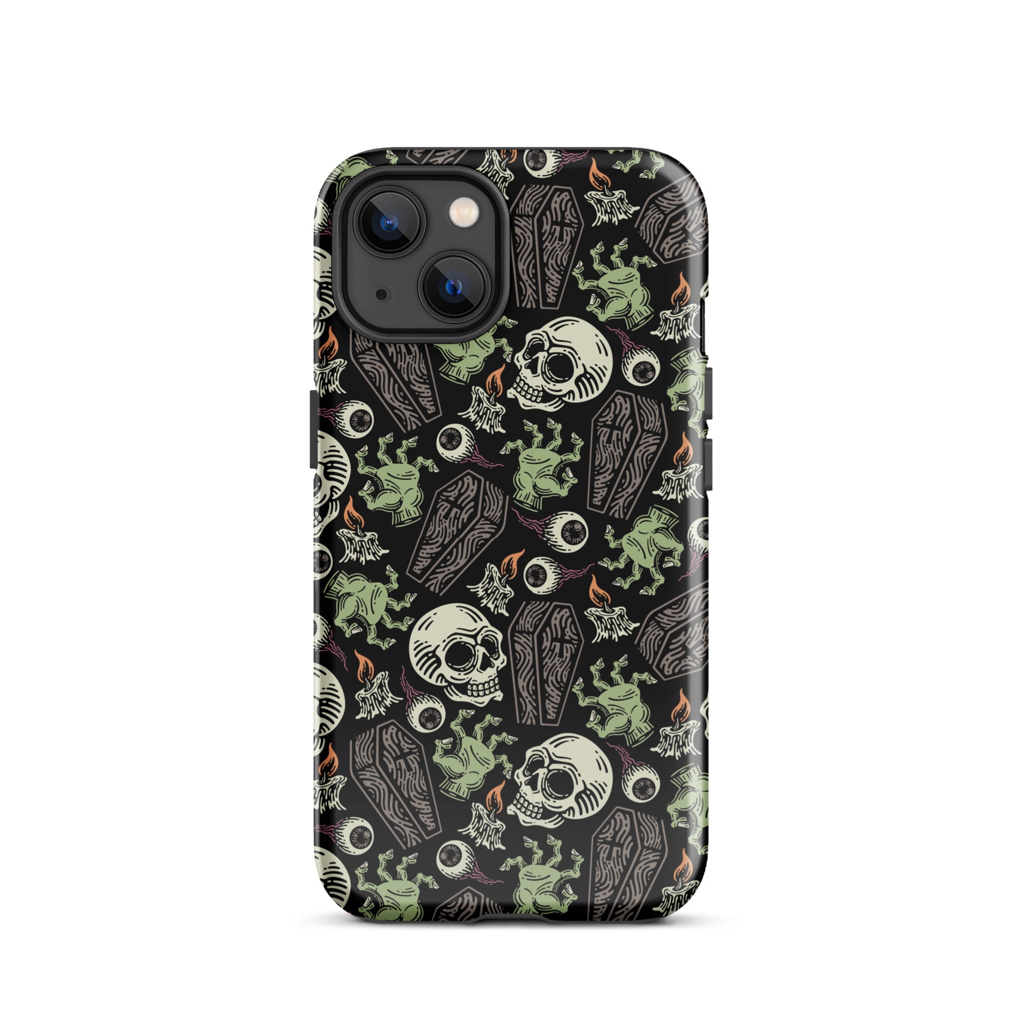 Premium Skeleton Horror iPhone Case - Durable Shockproof Protection for iPhone 12/13/14/15 Pro Max - Gothic Halloween Aesthetic Phone Cover for Parties & Cosplay