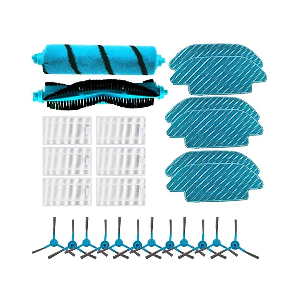 Premium HEPA Filter & Replacement Parts Kit for Cecotec Conga 4090/5090 Robot Vacuum - Main Roller Brush, Side Brushes, Mop Cloths | Compatible Accessories for Robot Cleaner | Ideal for Hardwood Floors & Pet Hair Cleaning