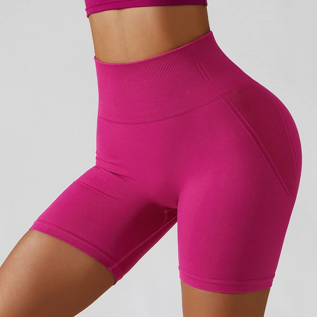 MMLLZEL High Waist Yoga Shorts for Women - Summer Running Leggings, Seamless Gym Workout Pants with Hip Lifting Design | Perfect for Yoga, Fitness, Running & Lounge Wear (Medium, Color A)