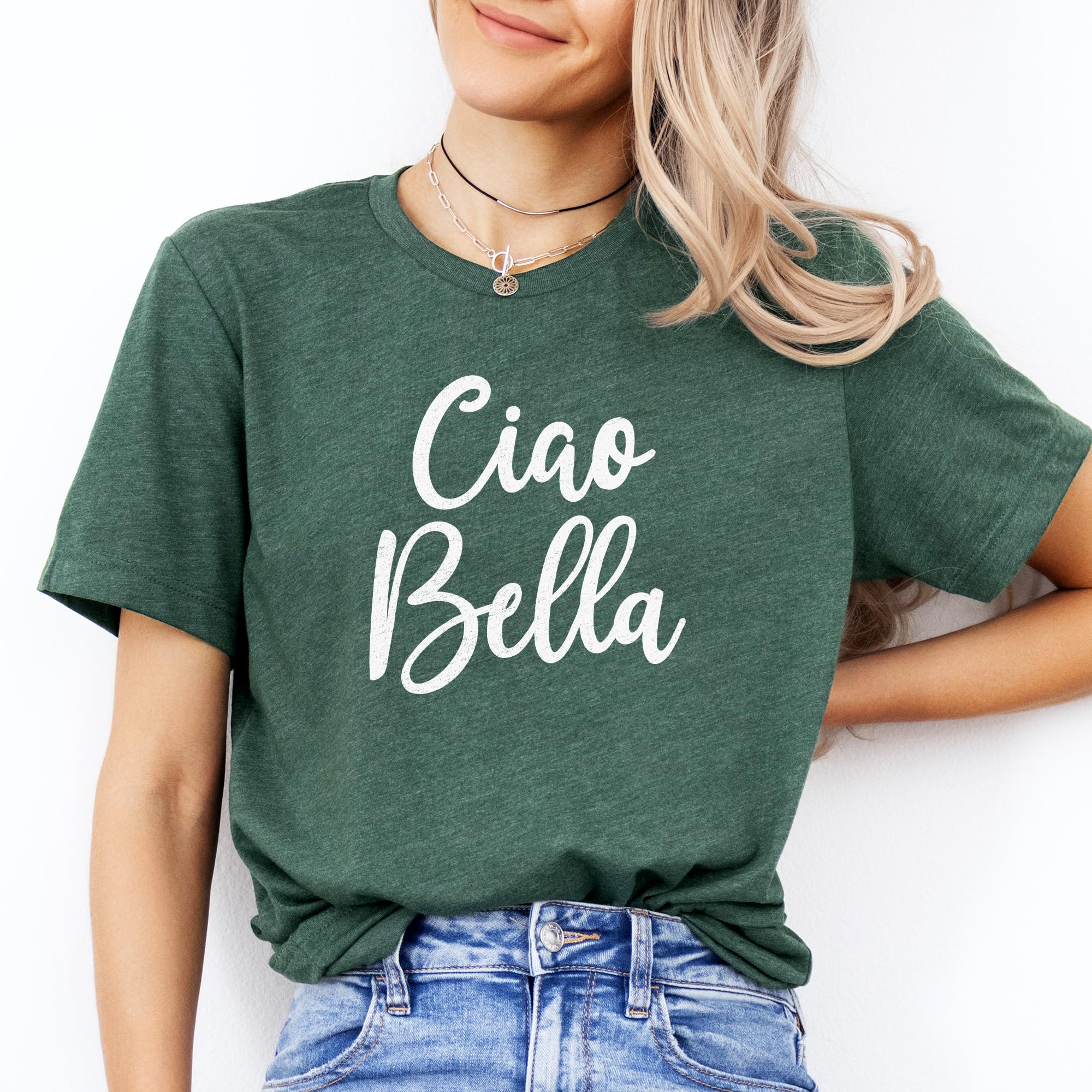 Ciao Bella Shirt - Hello Beautiful Italian T-Shirt - Soft Unisex Cotton Tee - Cute Italy Gift for Women & Men - Perfect for Travel, Date Night & Casual Wear