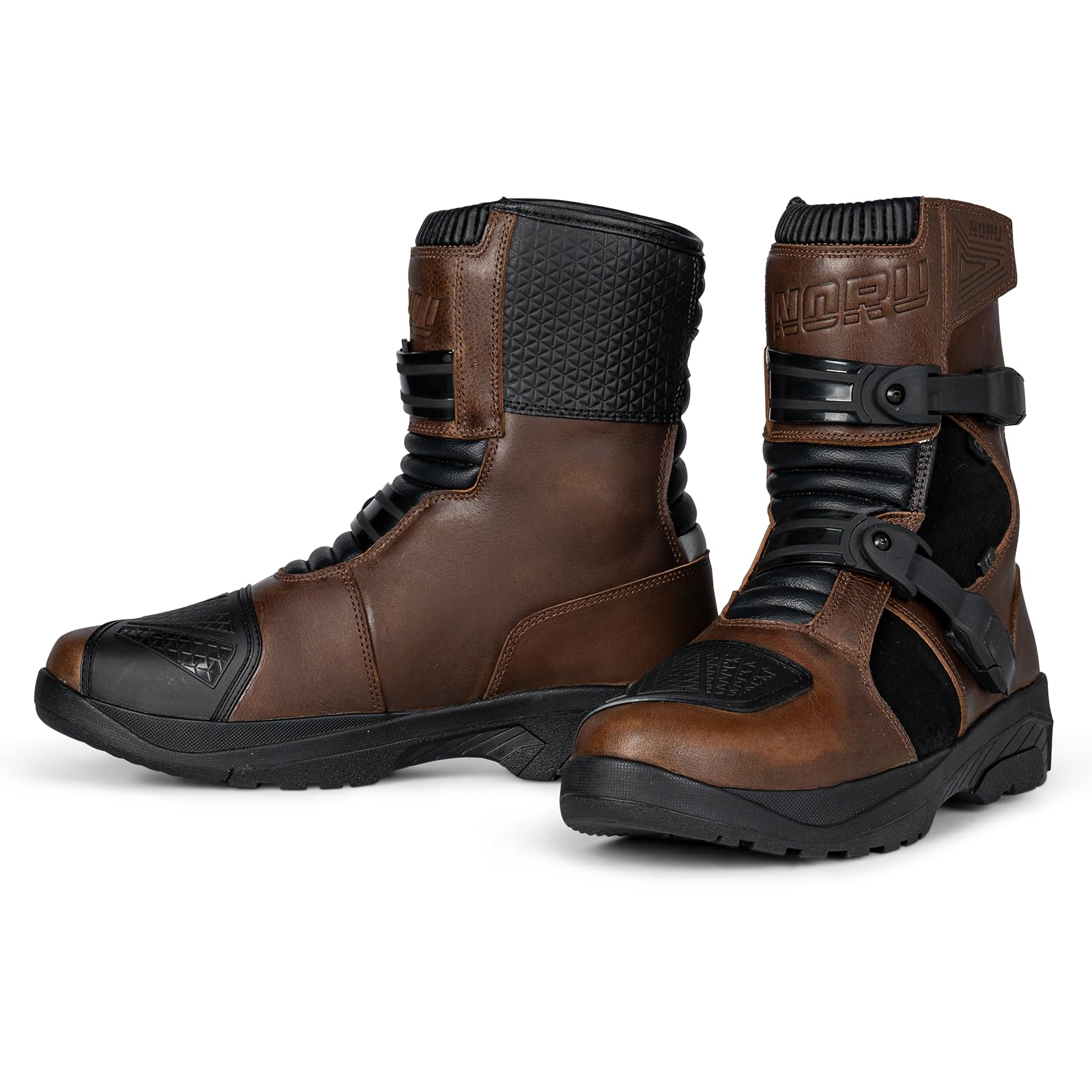 Noru Hakken Adventure Waterproof Motorcycle Boots for Men & Women - Durable Riding Boots with Slip-Resistant Sole - Perfect for Off-Road, Touring & Commuting
