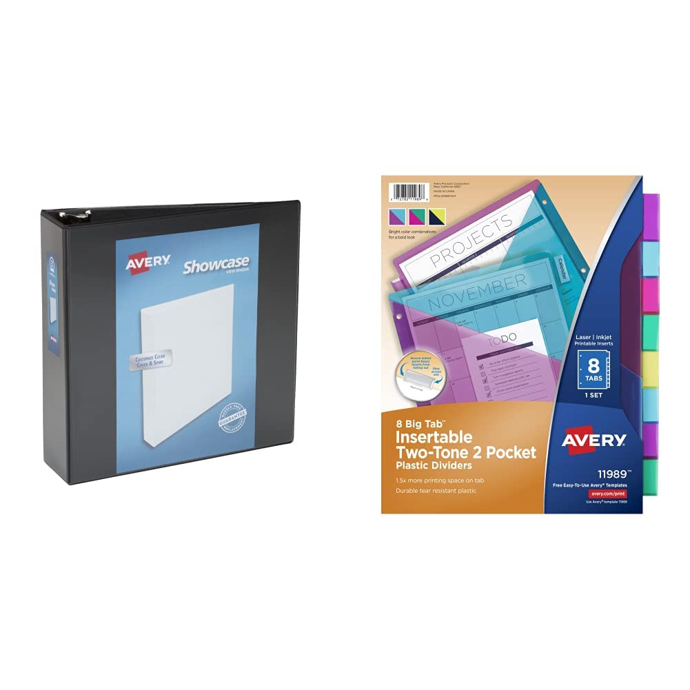 Avery Economy Showcase View 3 Ring Binder with 3