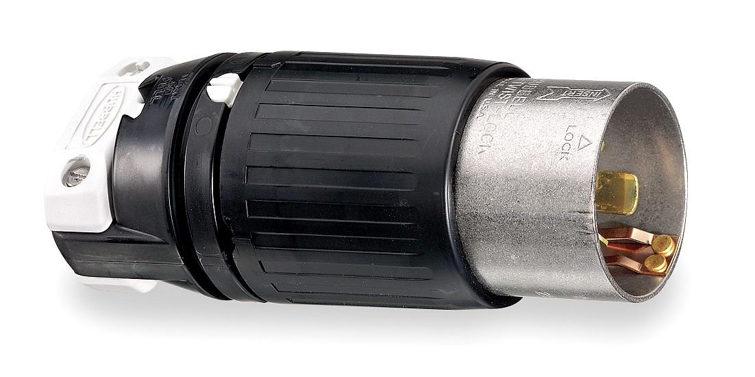 Heavy Duty Locking Plug 250V 50A 2P 3W - Industrial Grade Power Connector for Generators, RVs, and Construction Equipment