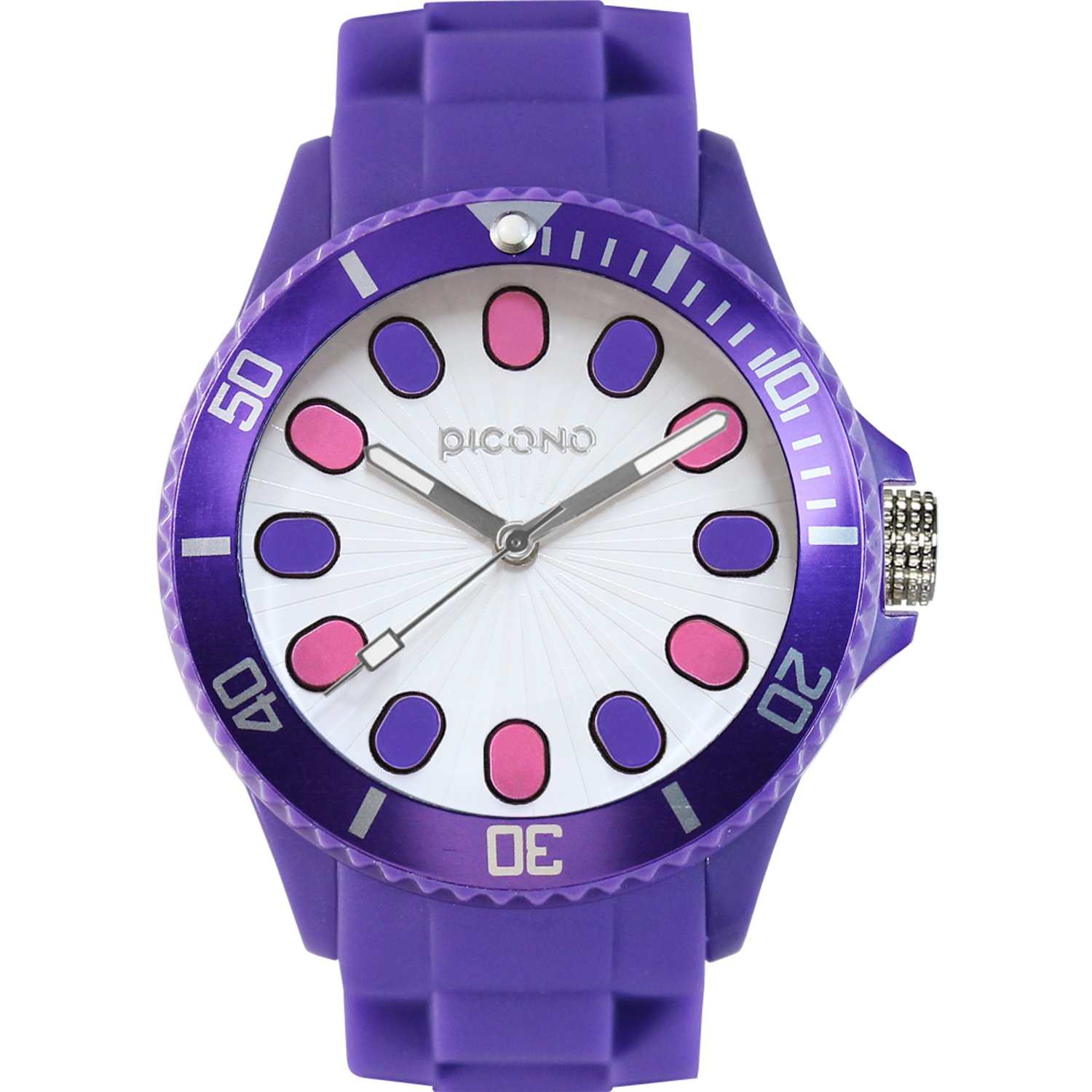 PICONO Play X Fun Water Resistant Analog Quartz Watch for Men & Women - White Dial Casual Fashion Watch for Swimming, Outdoor Sports & Everyday Wear