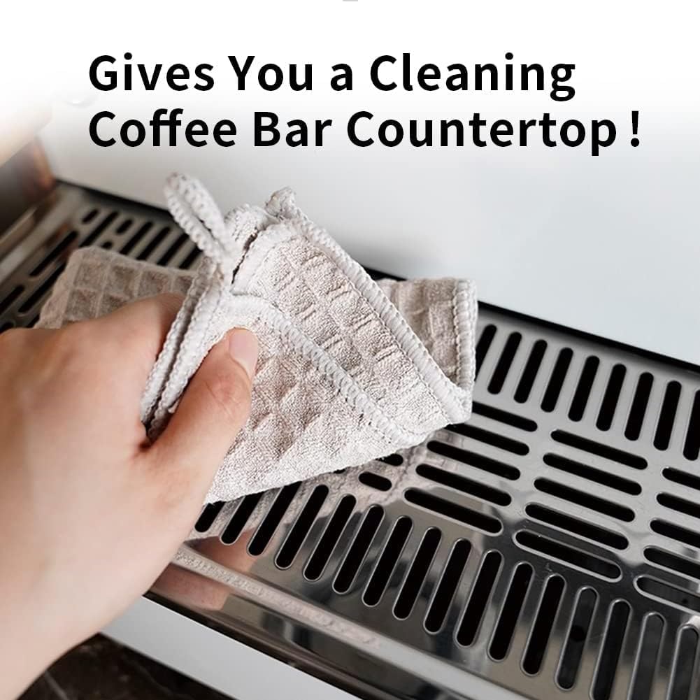 **Barista Microfiber Cleaning Cloths 4-Pack – Premium Waffle Weave Towels for Espresso Machines, Steam Wands, Countertops & Kitchen (12