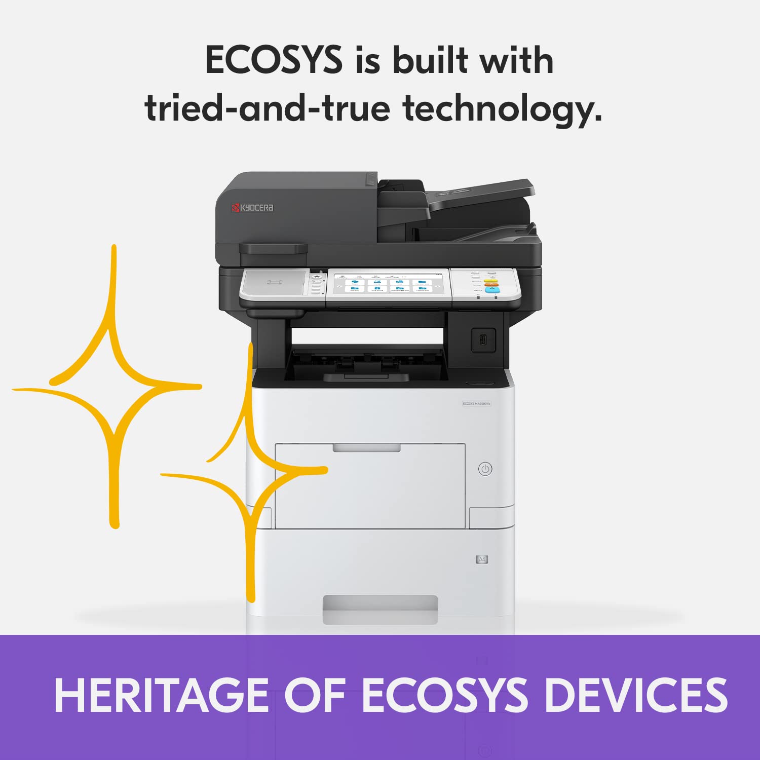 KYOCERA ECOSYS MA5500ifx All-in-One Monochrome Laser Printer - Print, Copy, Scan, Fax - 57 ppm High Speed, 1200 dpi Fine Resolution, Gigabit Ethernet, HyPAS Capable, 7-inch Touchscreen, 512 MB Memory - Perfect for Office & Small Business Document Management