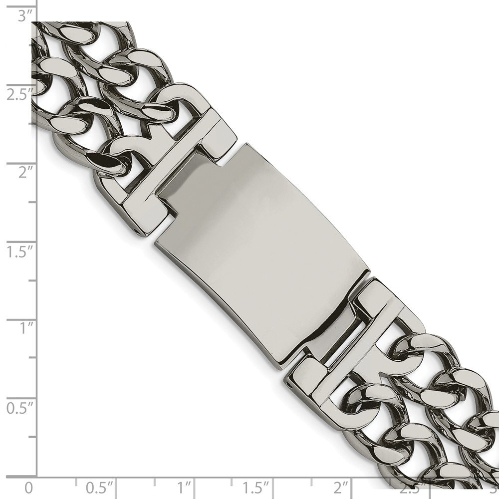 Jewels By Lux Stainless Steel Polished 8-Inch ID Bracelet for Women - Elegant & Durable Jewelry for Everyday Wear, Gifts & Special Occasions