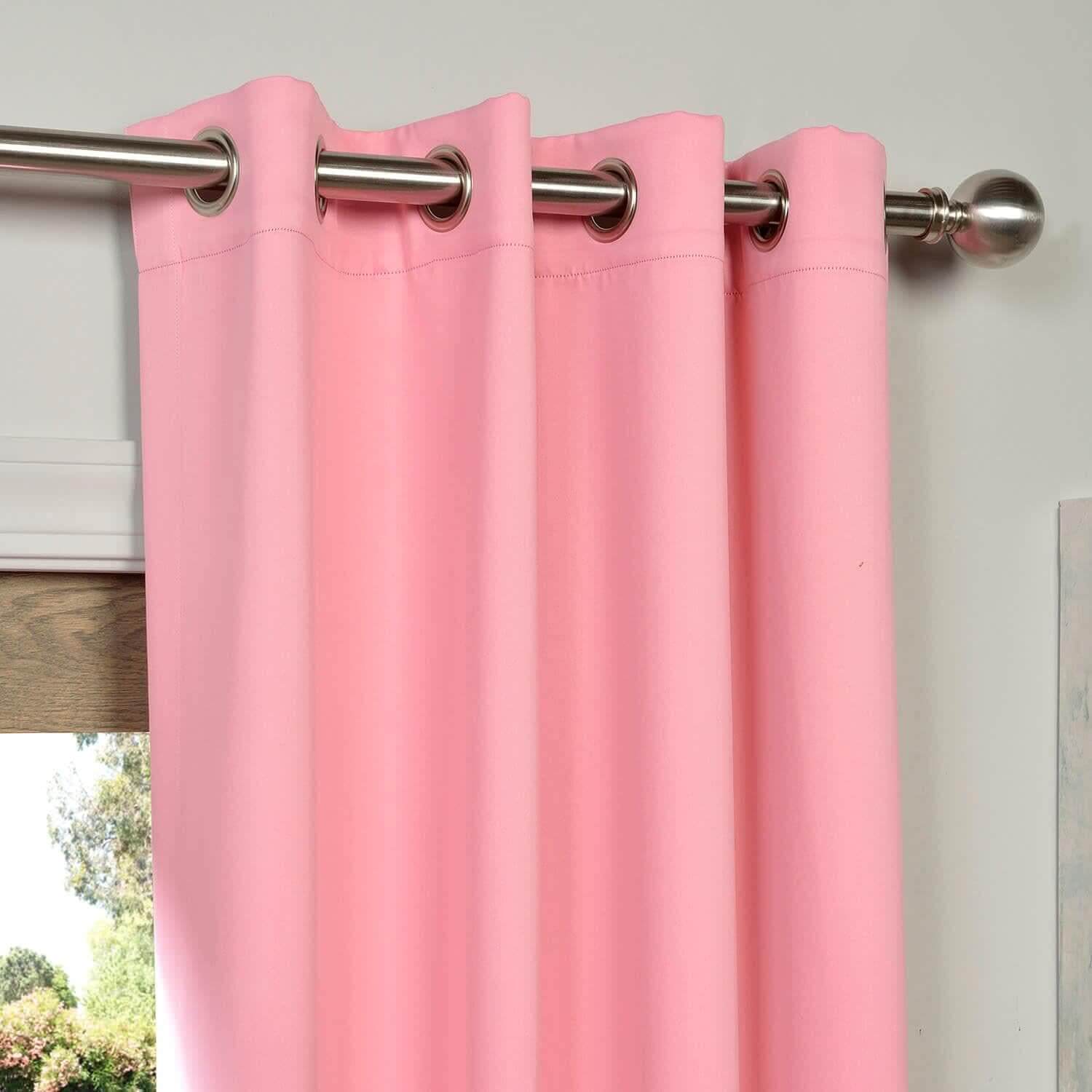 Precious Pink Grommet Blackout Curtains for Bedroom - Thermal Insulated Window Drapes for Nursery, Living Room & Home Decor