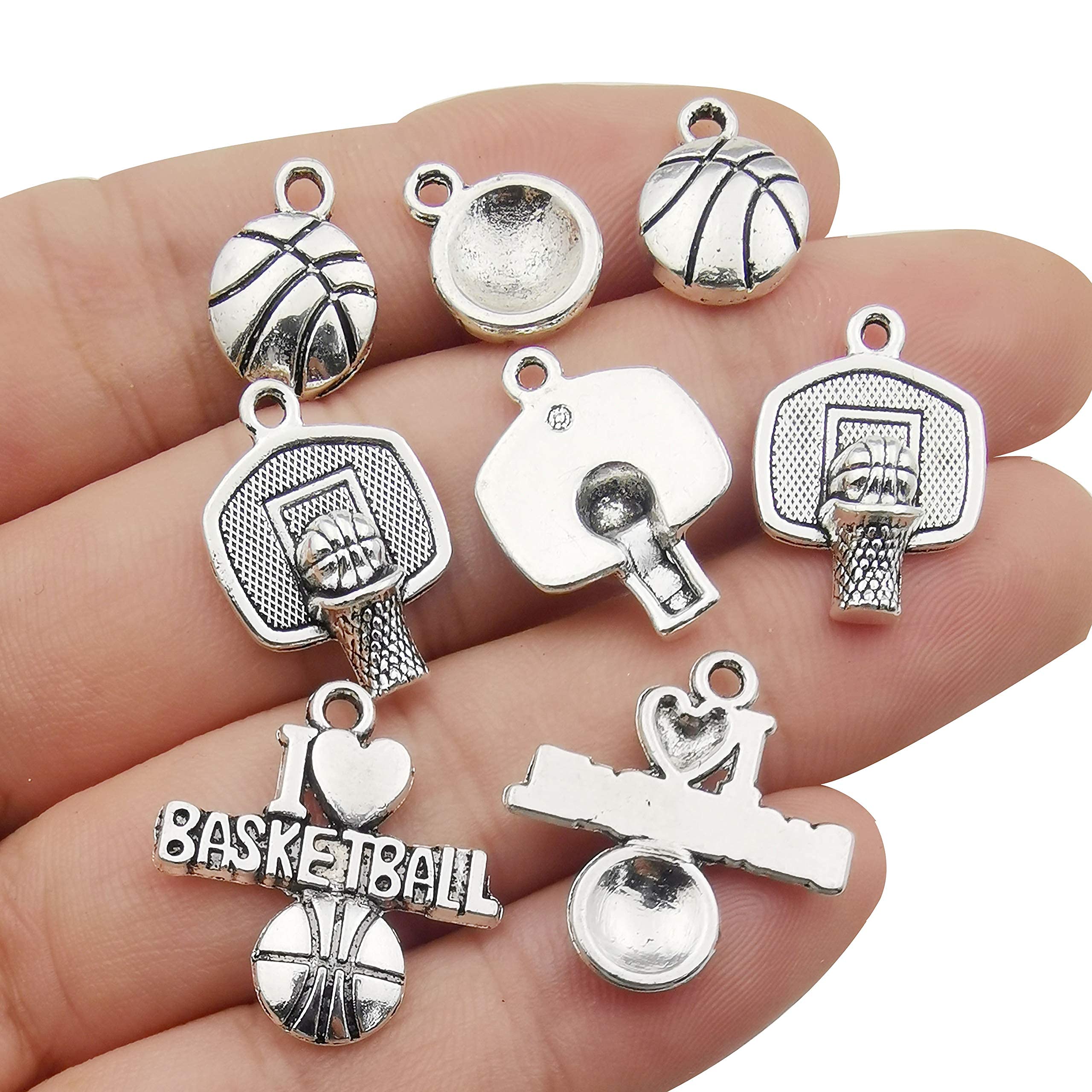 70PCS Basketball Charms for Jewelry Making - Sport Pendants for Necklace & Bracelet DIY - Perfect for Basketball Fans & Crafters
