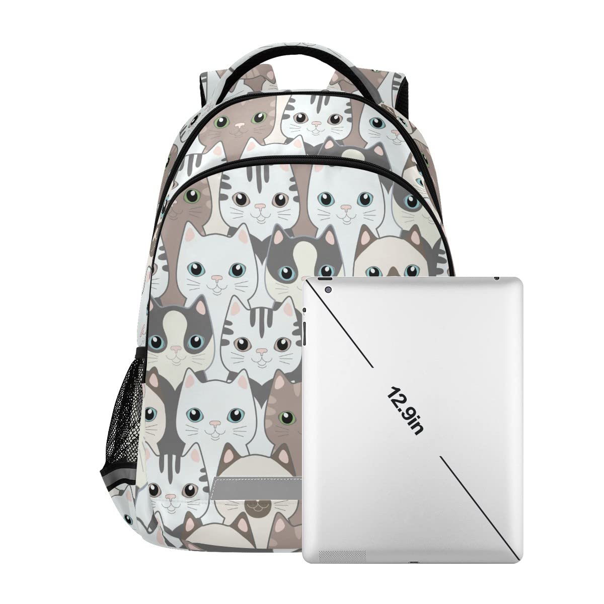 17 Inch Cat Backpack for School - Cute Kitten Bookbag for Boys & Girls, Durable Student Backpack for Daily Use, Travel & Outdoor Activities