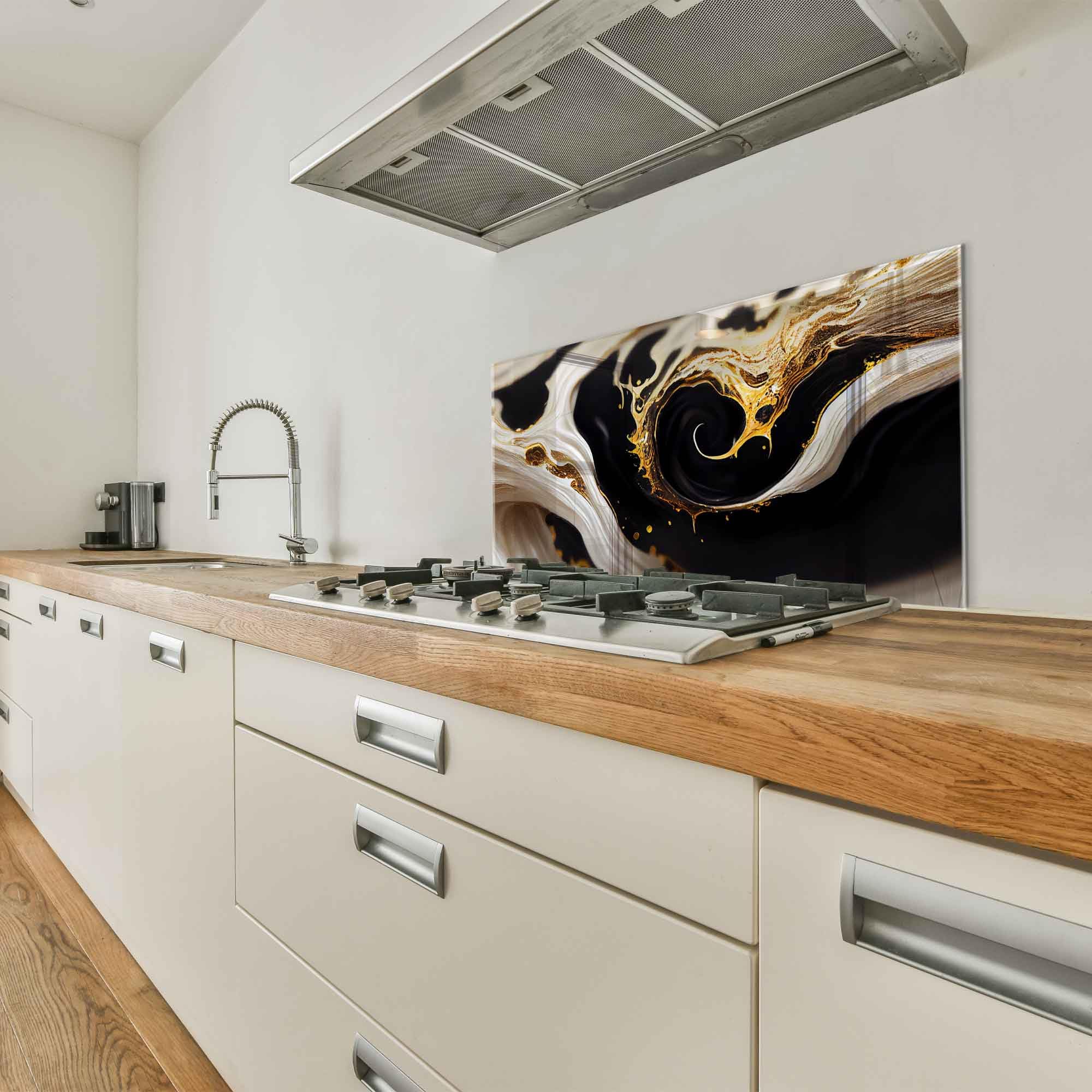 Premium Tempered Glass Kitchen Backsplash - 30x30 Inch (76x76cm) Heat-Resistant Stove Splash Guard, Modern Splashback Tile for Sink & Countertop Protection, Easy-Clean Wall Decor for Home & Restaurant Use - Perfect for Cooking, Baking & Food Prep Areas