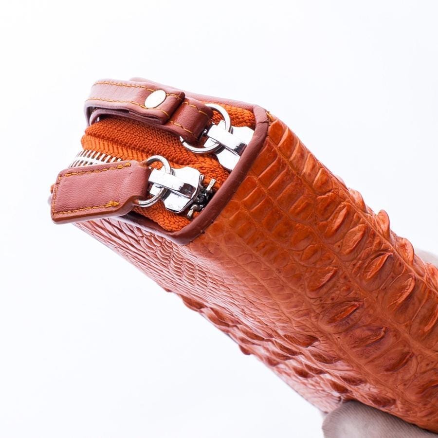 Premium Light Brown Genuine Crocodile Leather Wallet for Men - Slim RFID Blocking Bifold Design - Perfect for Business, Travel & Everyday Use