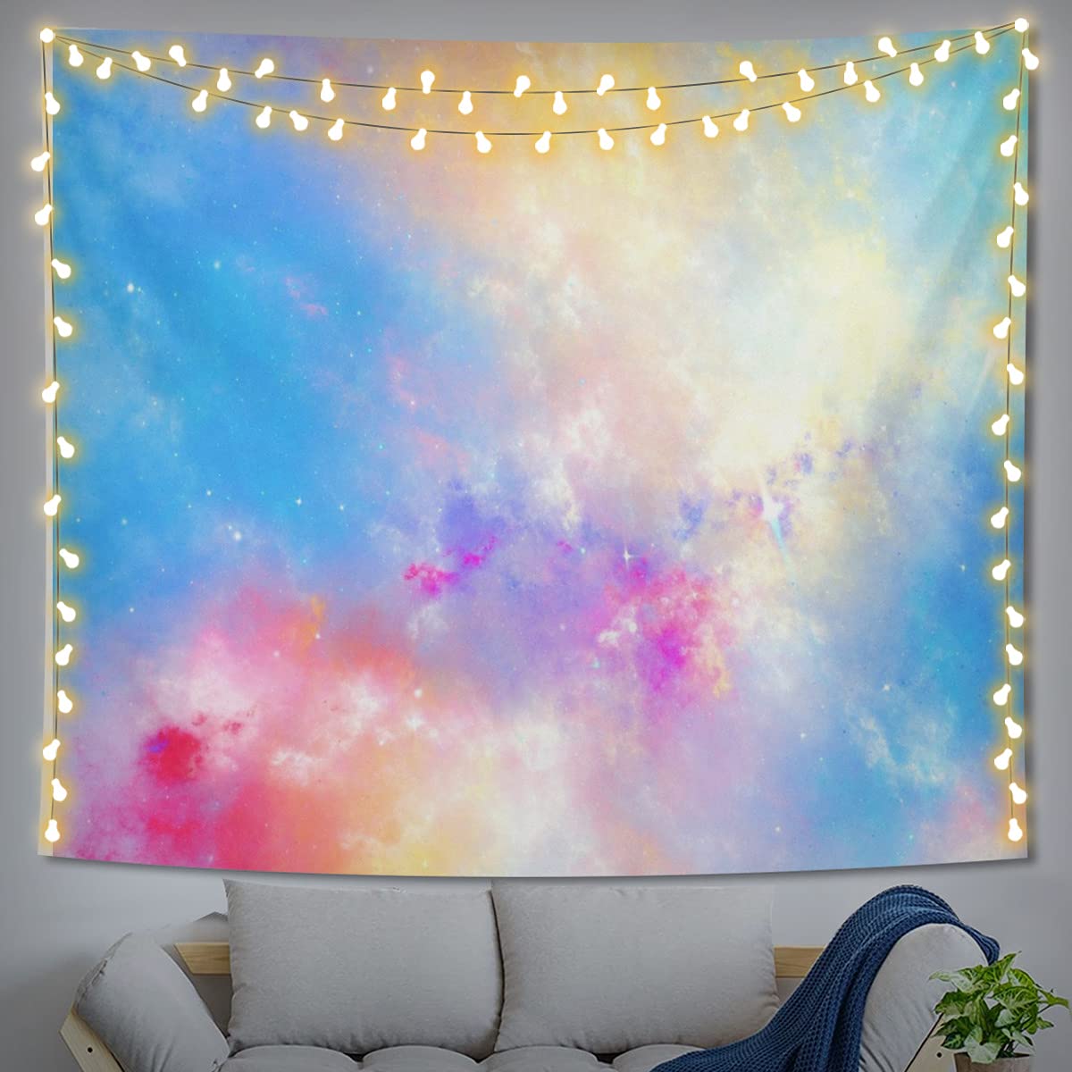Pastel Rainbow Tapestry Wall Hanging - 60