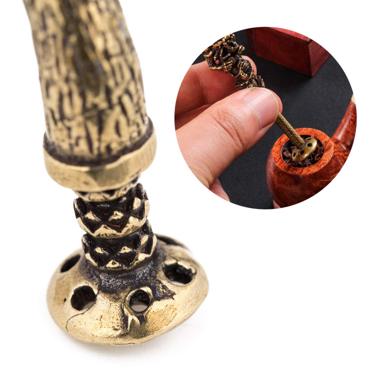 Premium Deer Antler Smoking Pipe Tamper & Cleaning Tool - Handcrafted for Tobacco & Herb Pipes - Perfect for Pipe Smokers & Collectors - Ideal for Home, Outdoor & Travel Use