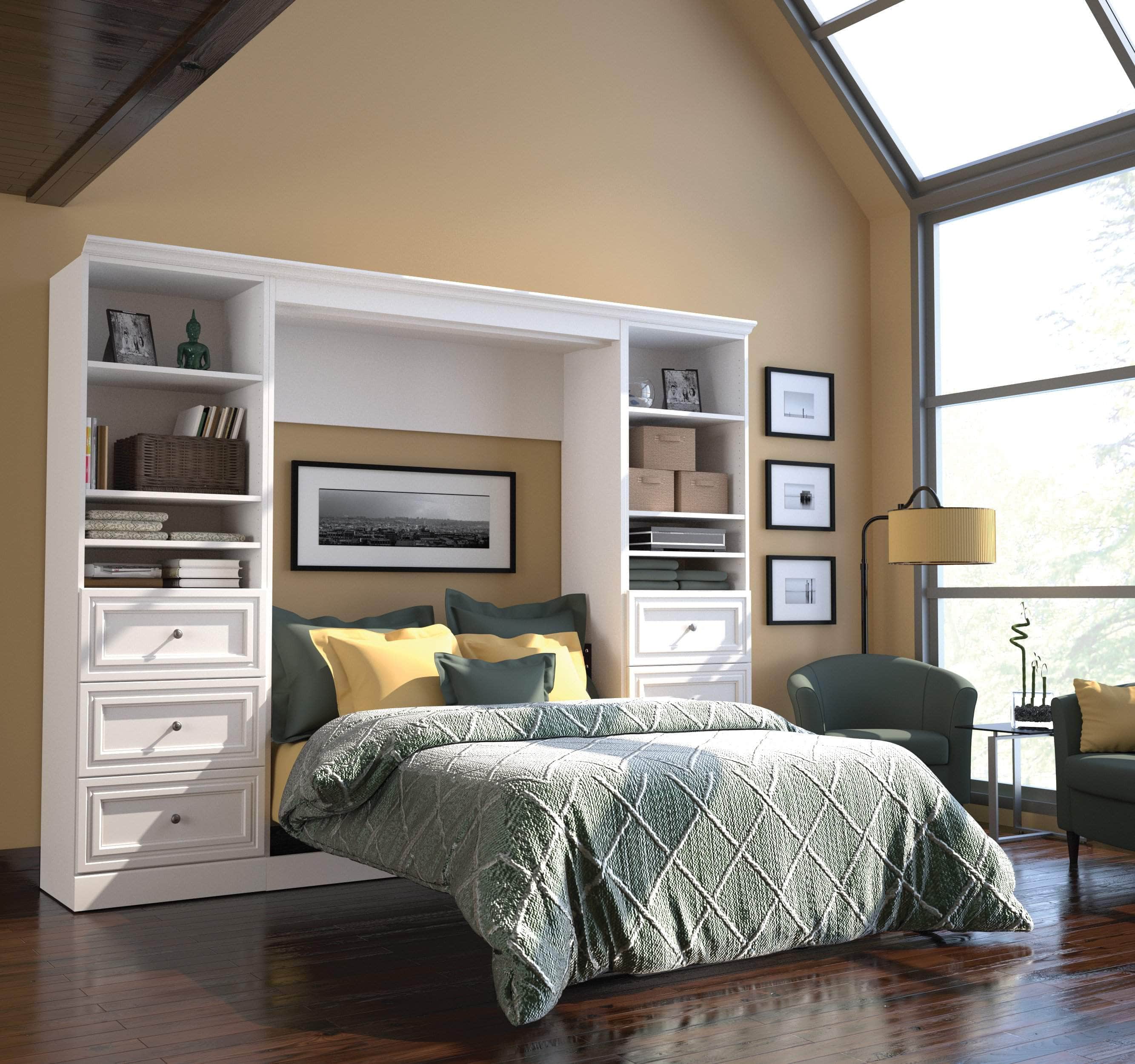 Space-Saving Full Murphy Wall Bed with 2 Storage Drawers (109