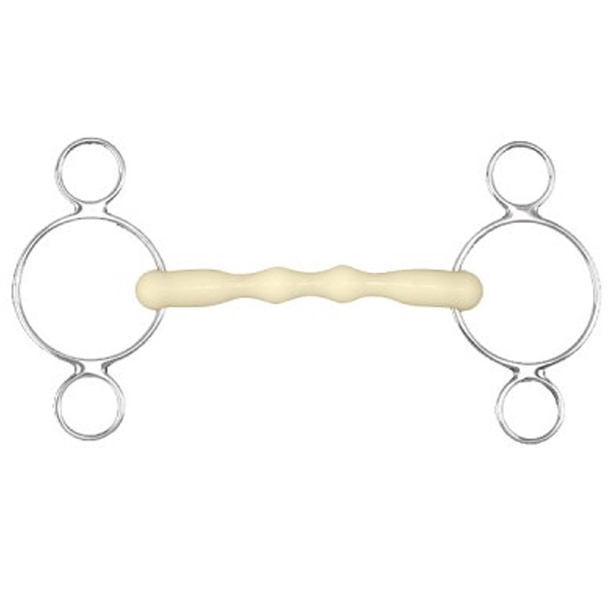 Happy Mouth 2 Ring Shaped Mullen Mouth Pessoa Gag - Comfortable Horse Bit for Training & Riding - Perfect for Dressage, Jumping & Trail Riding