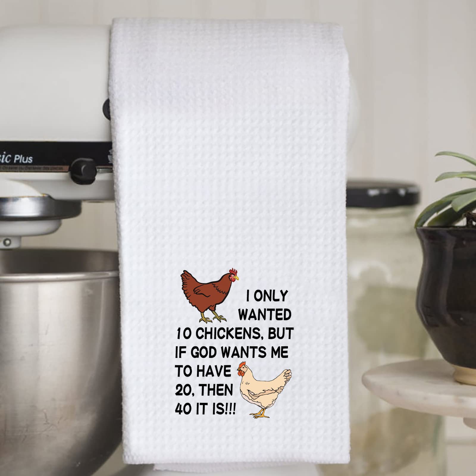 Funny Chicken Kitchen Towels - Cute Chicken Lover Gift Set for Poultry Enthusiasts, Housewarming Present for Chicken Owners (40-Piece Set) - Perfect for Farmhouse Decor, Country Kitchen & Chicken-Themed Parties