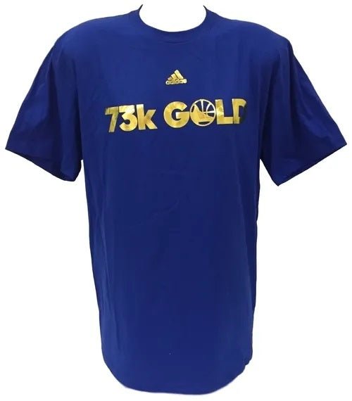 Adidas Men's Golden State Warriors 73K Gold T-Shirt - Size Large - Perfect for Game Day, Fan Events & Casual Wear