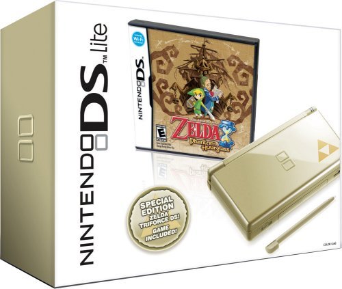 Renewed Nintendo DS Lite Gold Console Bundle with The Legend of Zelda: Phantom Hourglass Game - Portable Handheld Gaming System for Kids & Adults, Perfect for Travel & Home Entertainment