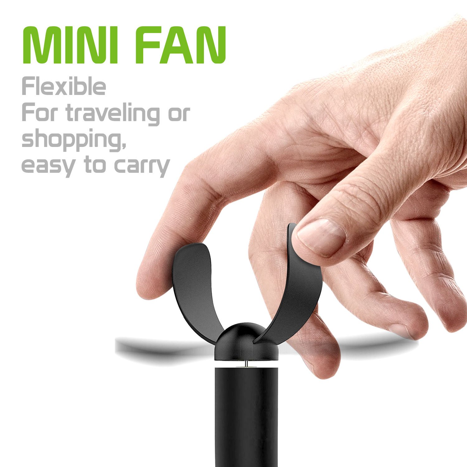 USB-A Port Fan - Portable Compact USB Fan for Laptop, Desktop & Travel | Lightweight Mini USB Fan with Flexible Arm | Perfect for Office, Home & Outdoor Use