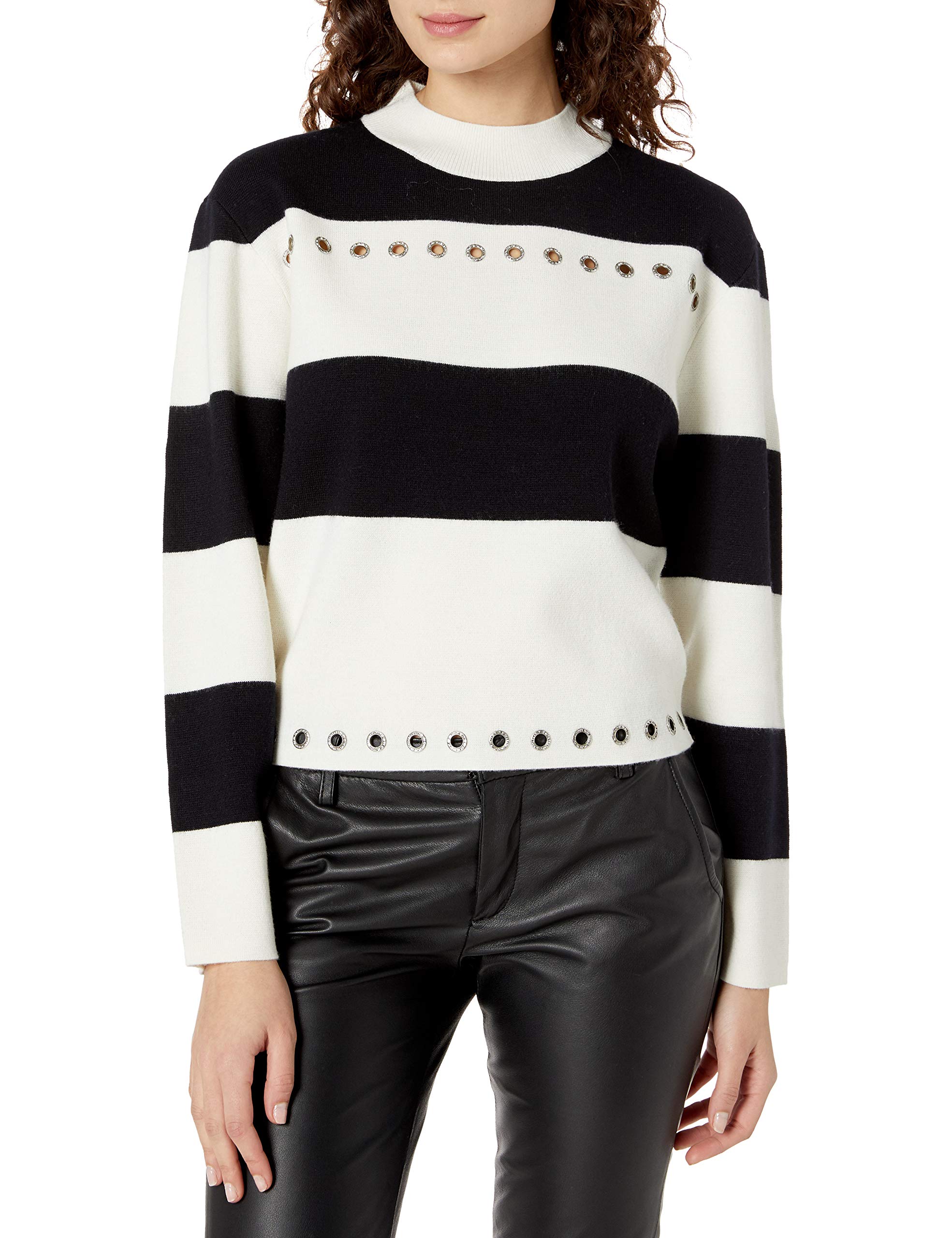 The Kooples Women's High Neck Pullover Sweater | Soft Wool Blend Winter Knitwear | Perfect for Office, Date Night & Holiday Outfits