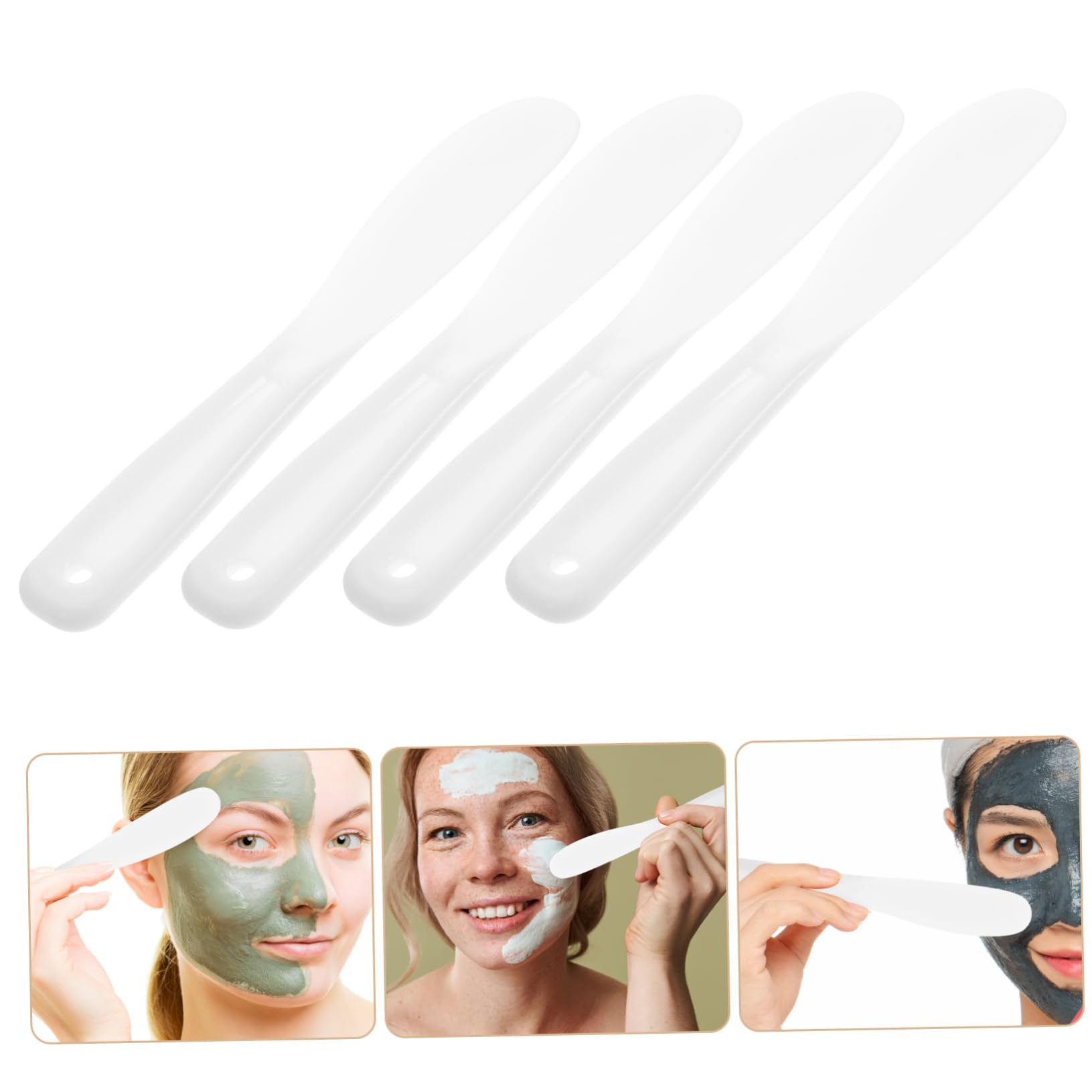 10-Piece Reusable Makeup Spatula Set - Cosmetic Mixing Spoon, Scoop & Face Spatula - Ergonomic PP Plastic Tool Sticks for Makeup Artists & DIY Skincare - Perfect for Foundation Mixing, Cream Application & Beauty Product Storage