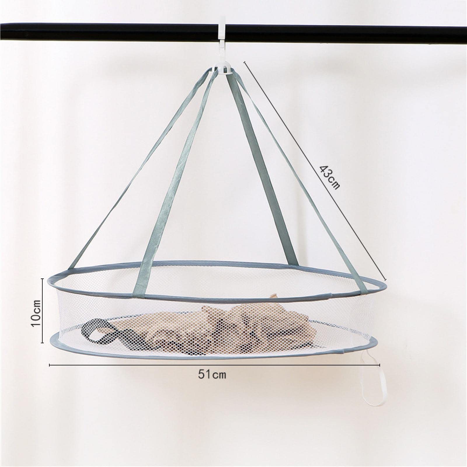 youyiC Windproof Folding Laundry Basket - Double Layer Drying Net Bag with Single Layer Design for Clothes, Underwear & Delicates | Perfect for Apartments, Camping & Small Spaces