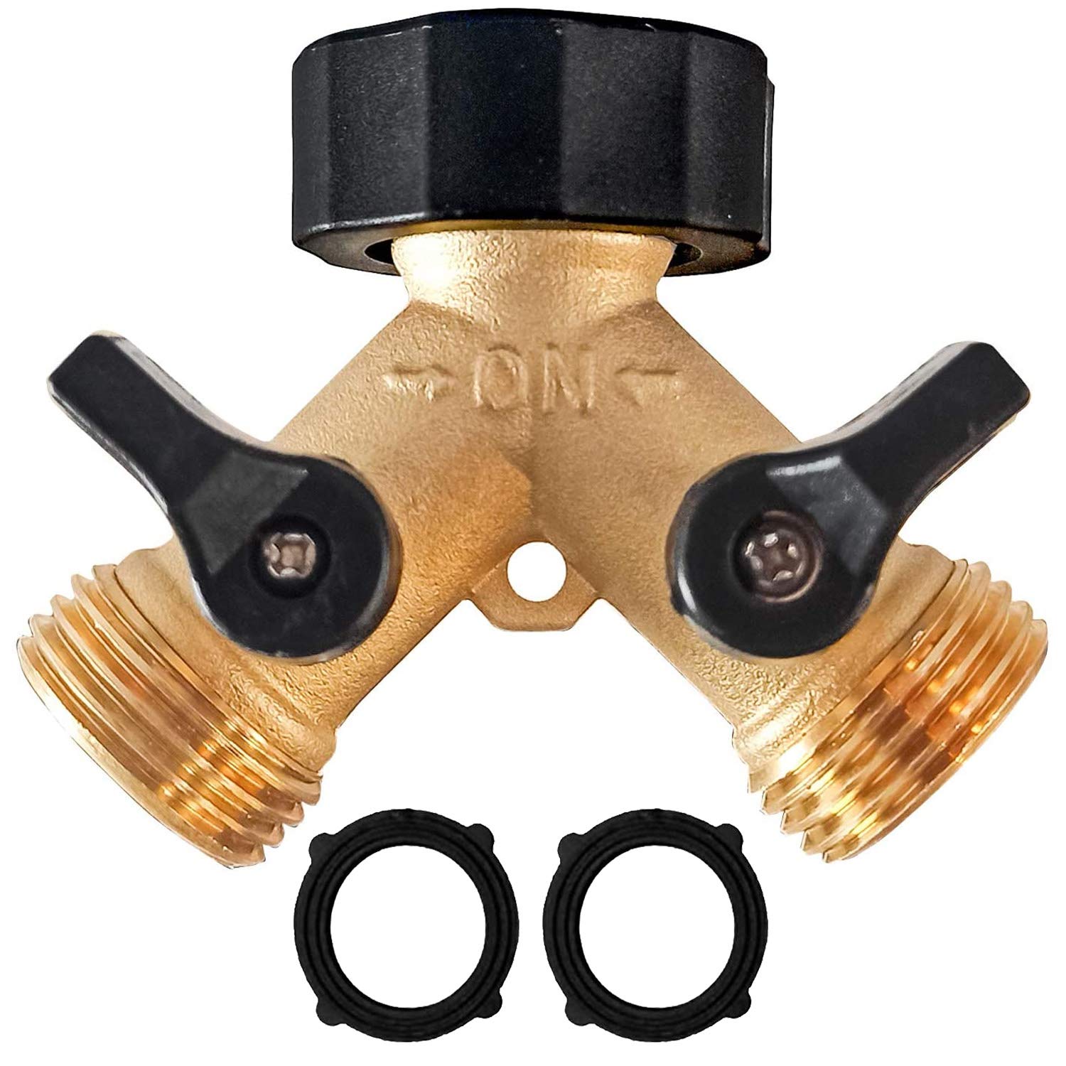 Brass Garden Hose Splitter 2 Way, 3/4